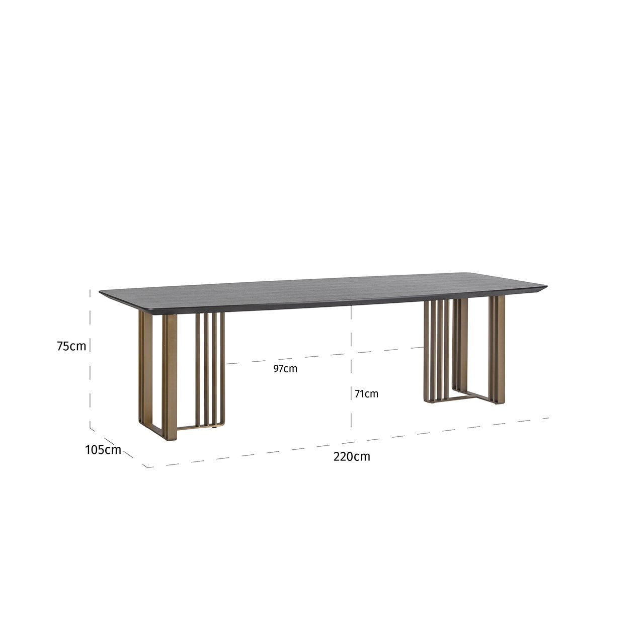 Richmond Eettafel 'Maverick' Eiken, 220 x 105cm