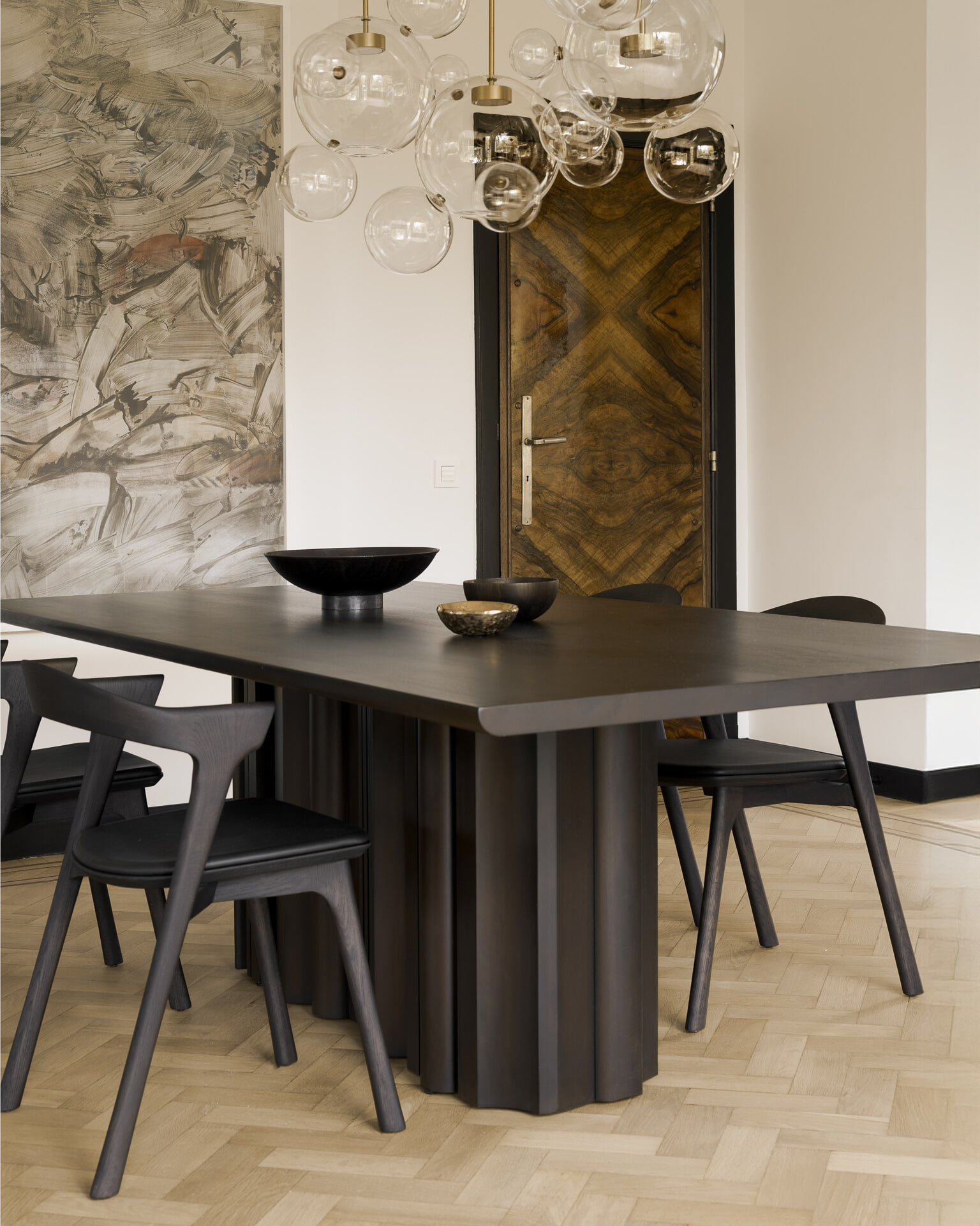 Ethnicraft Eettafel 'Sequence' Mahoniehout, 240 x 110cm, kleur Donkerbruin