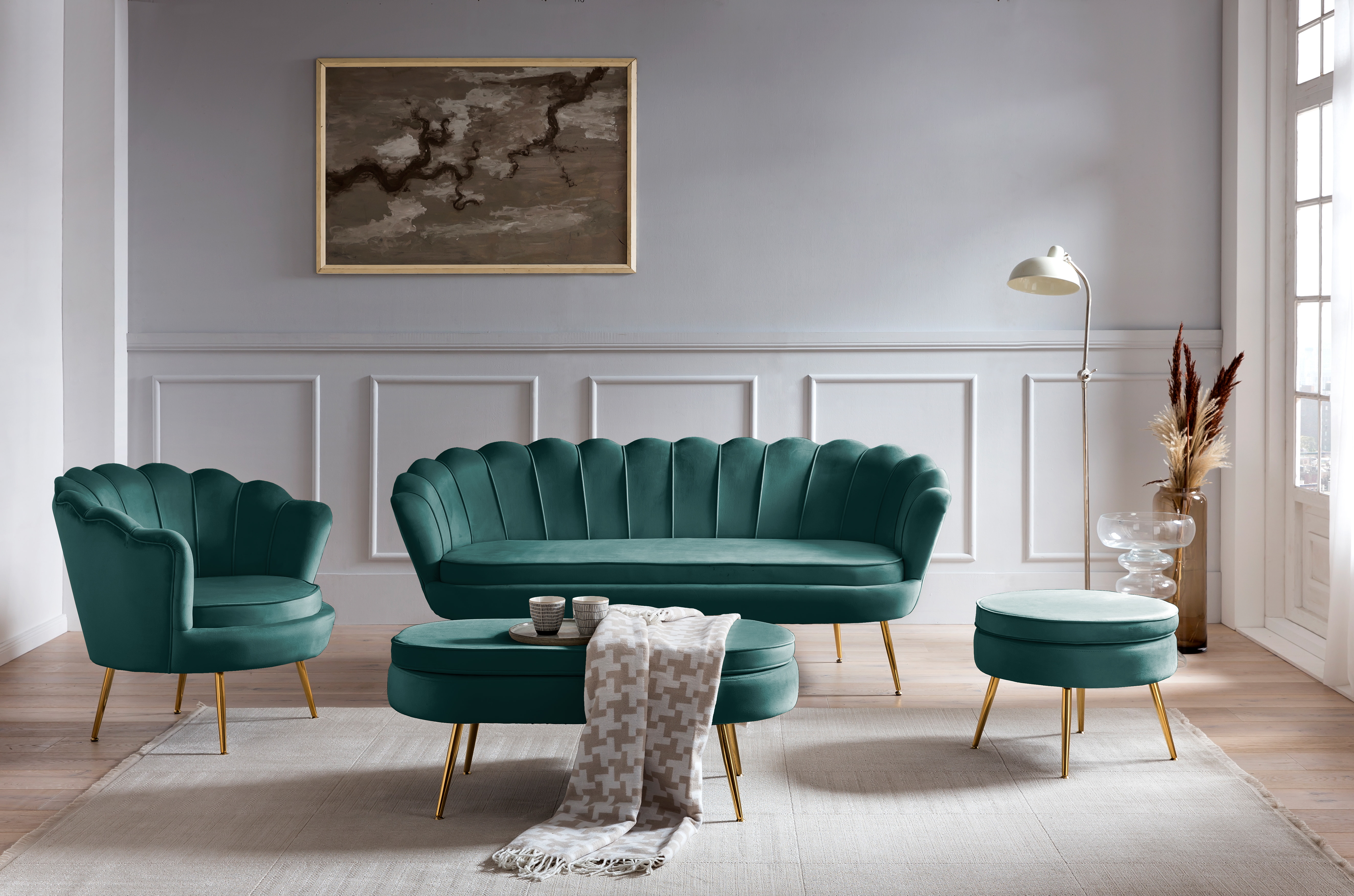Artistiq Fauteuil 'Lizzy', Velvet, kleur Groen