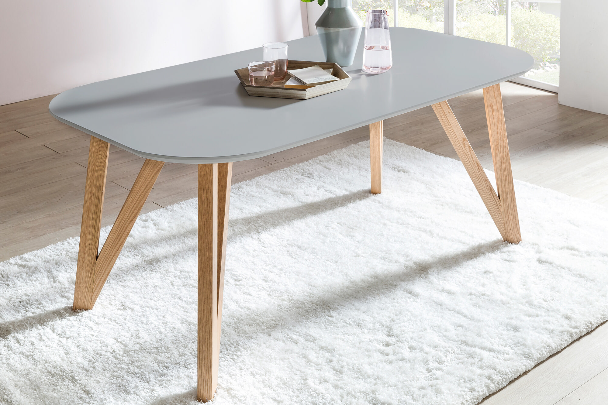 Artistiq Ovale Eettafel 'Ravi' 120 x 80cm, kleur Grijs