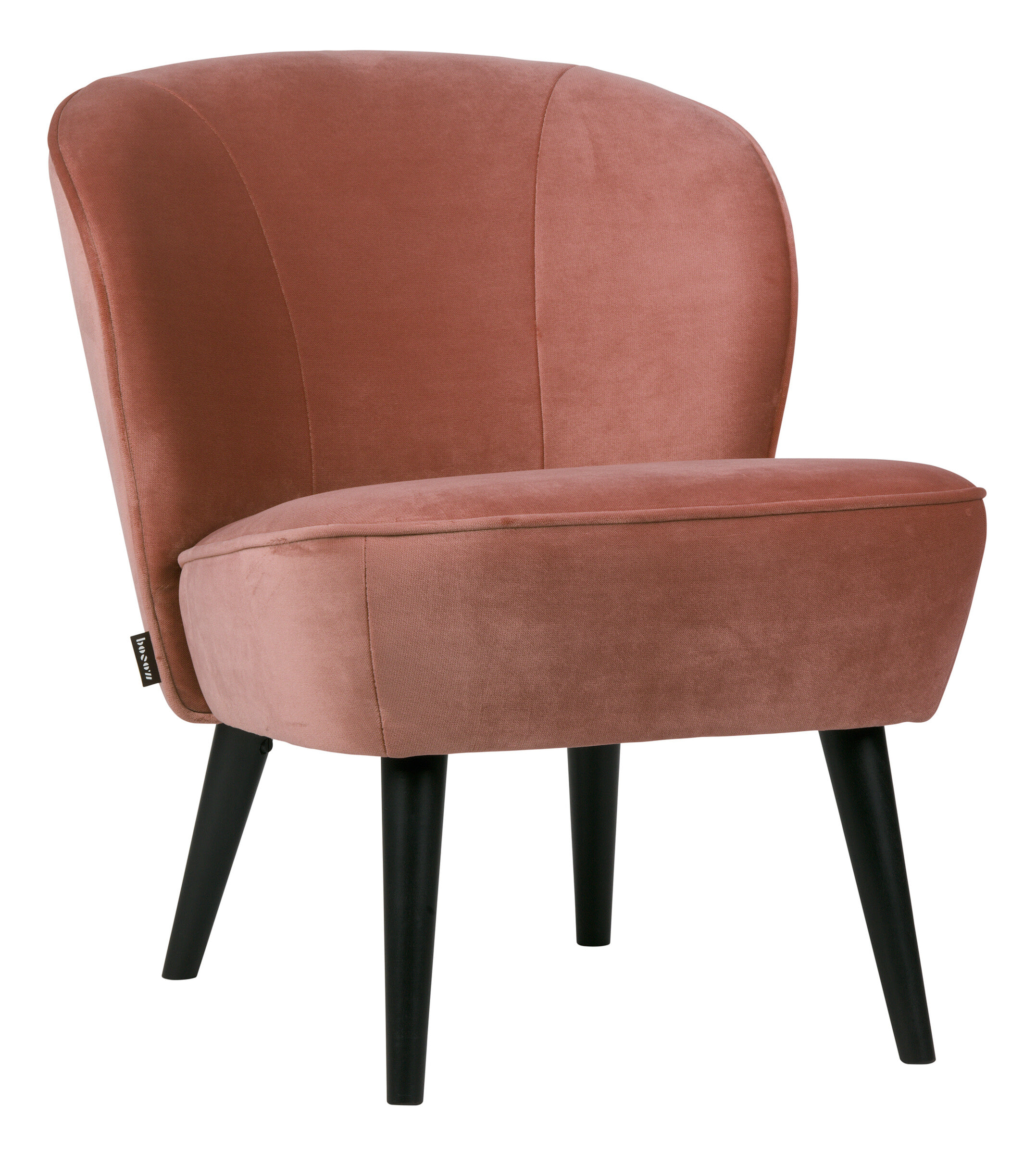 WOOOD Fauteuil 'Sara' Velvet, kleur Oudroze
