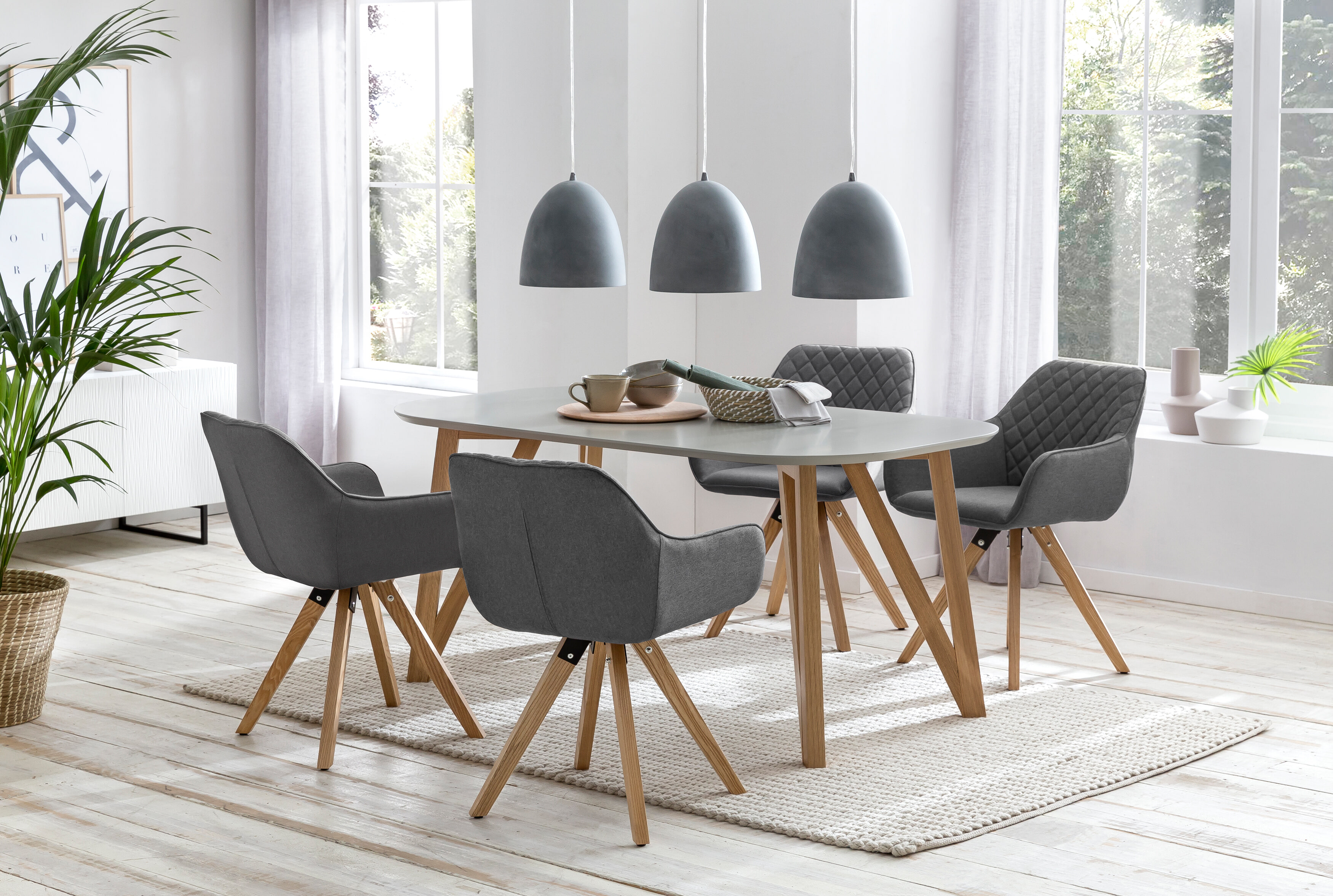 Artistiq Ovale Eettafel 'Ravi' 200 x 90cm, kleur Grijs