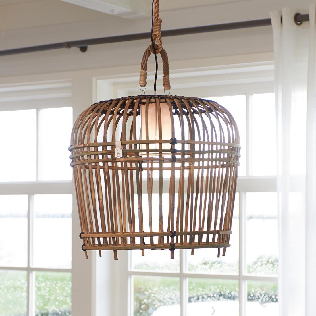 Rivièra Maison Hanglamp 'San Carlos' Bamboe, 61cm