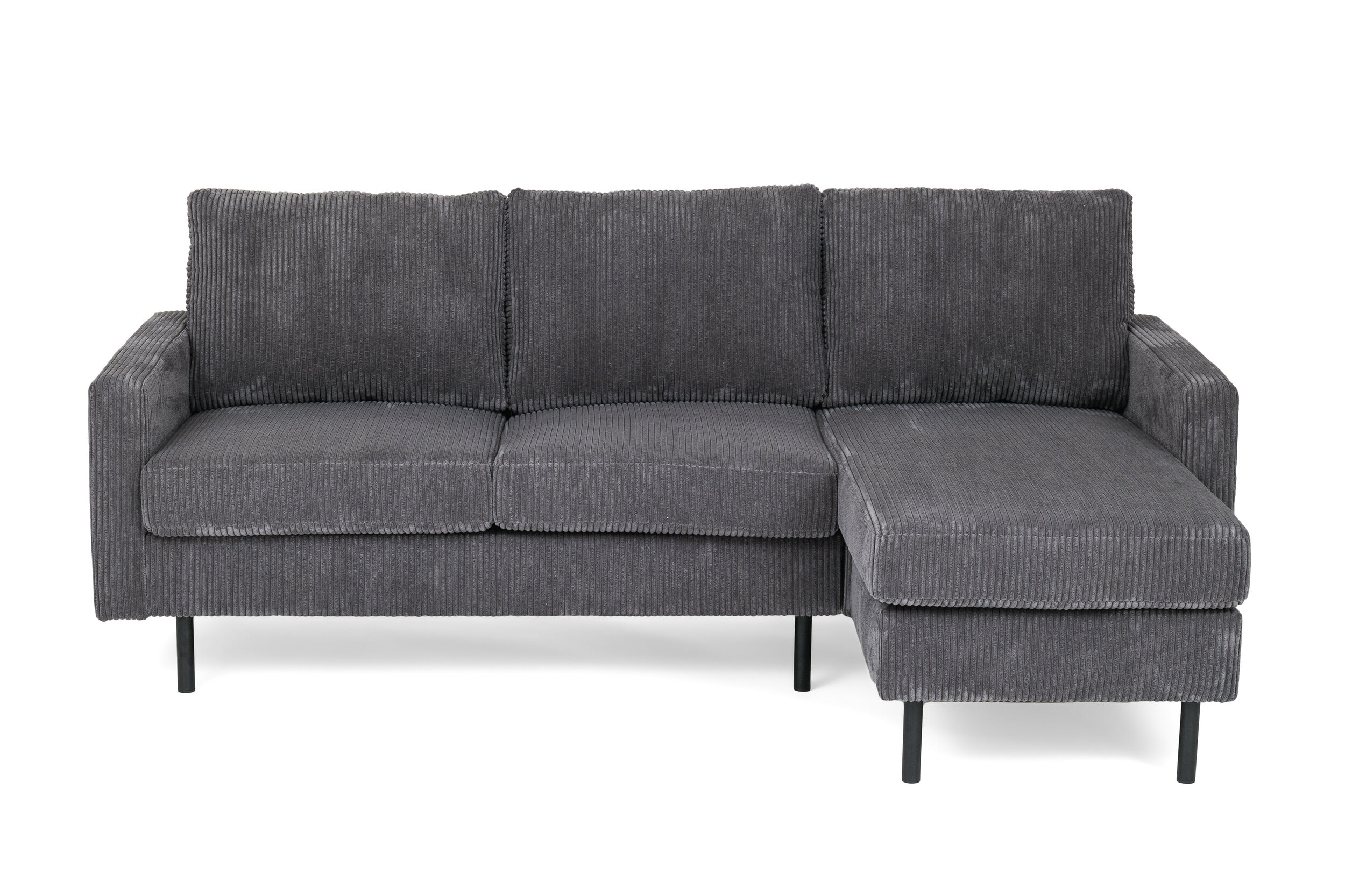 BASE 3-zits Loungebank 'Anne' Links/Rechts, Rib, kleur Antraciet