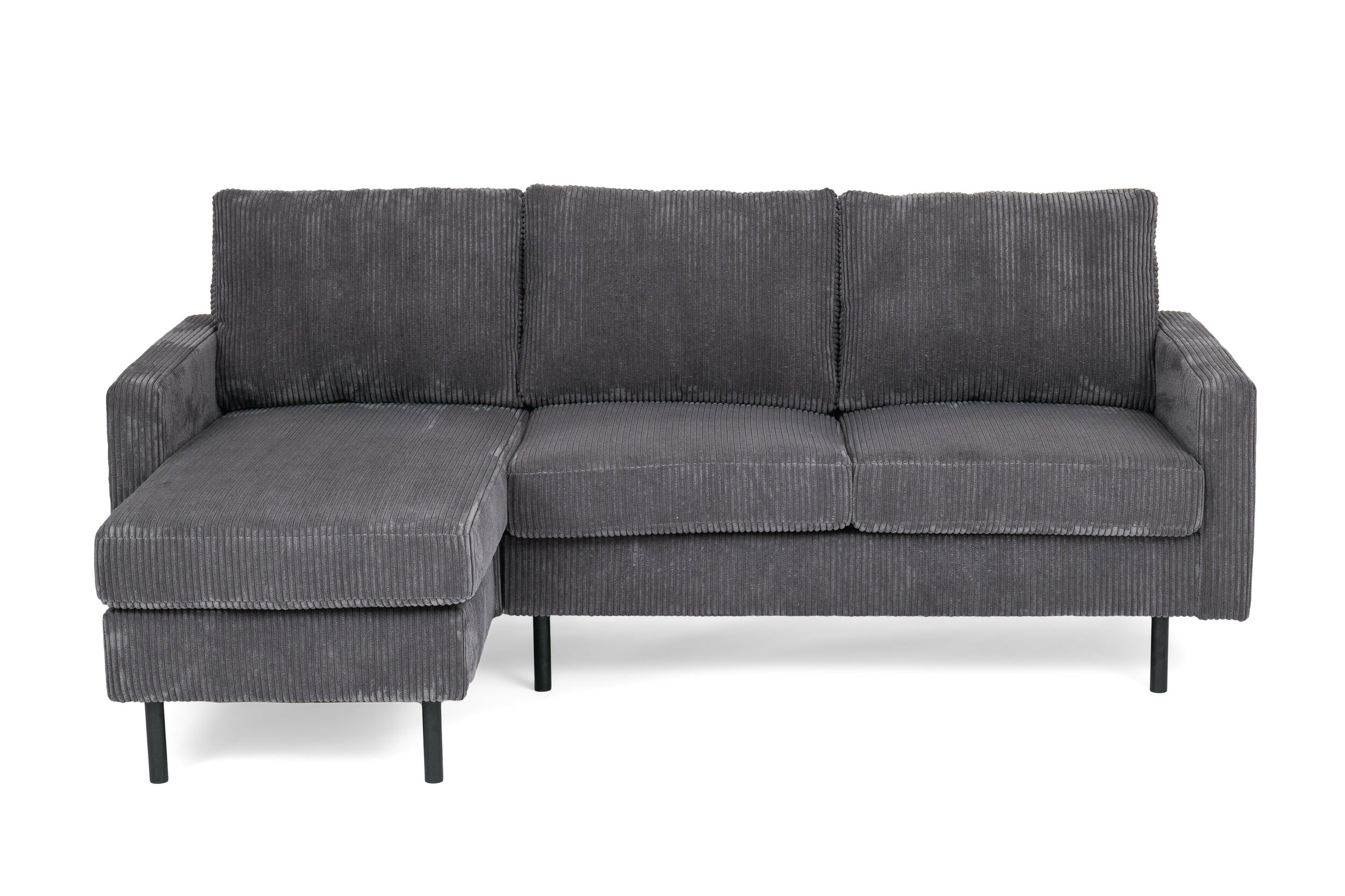 BASE 3-zits Loungebank 'Anne' Links/Rechts, Rib, kleur Antraciet