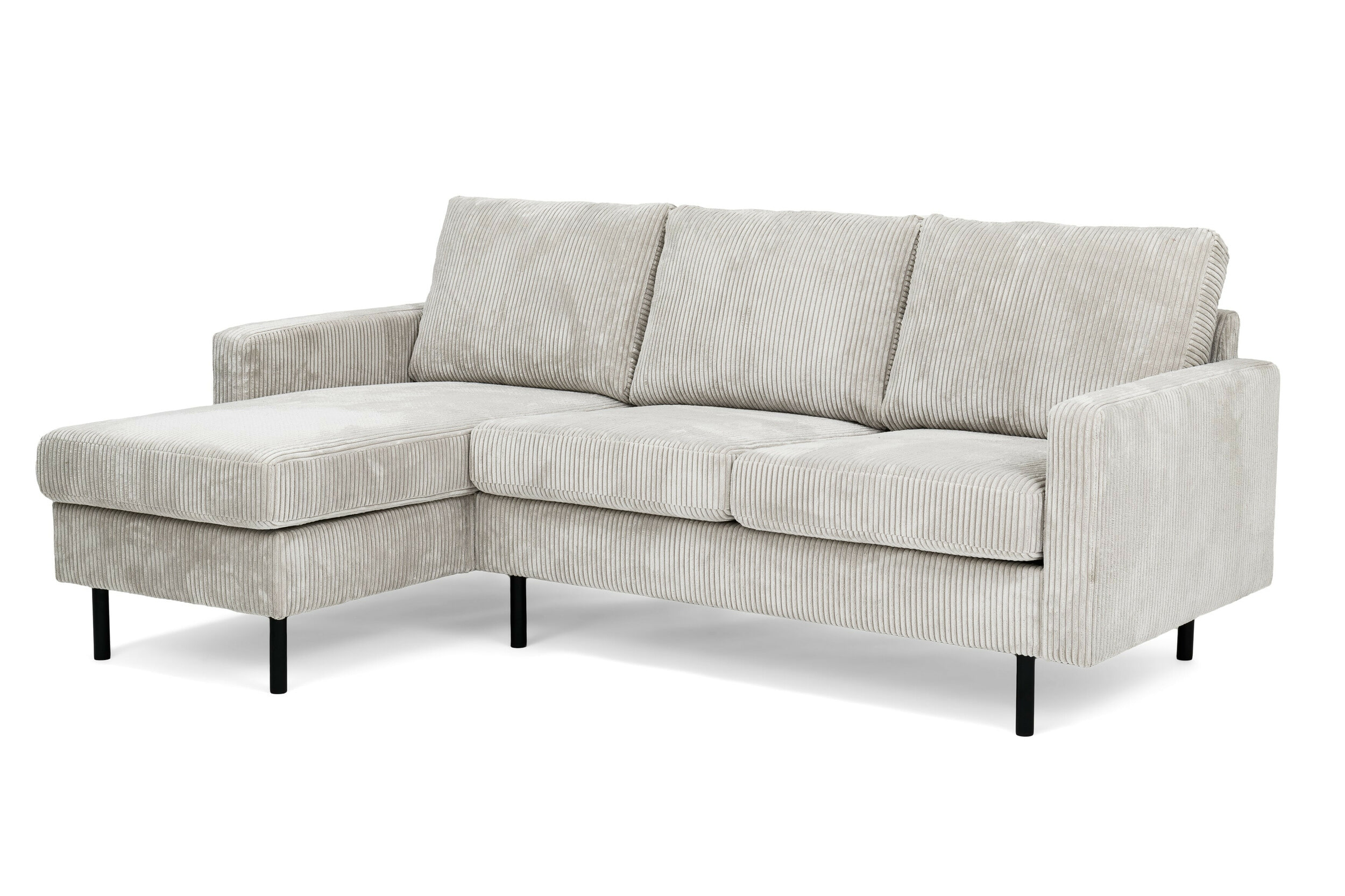 BASE 3-zits Loungebank 'Anne' Links/Rechts, Rib, kleur Naturel