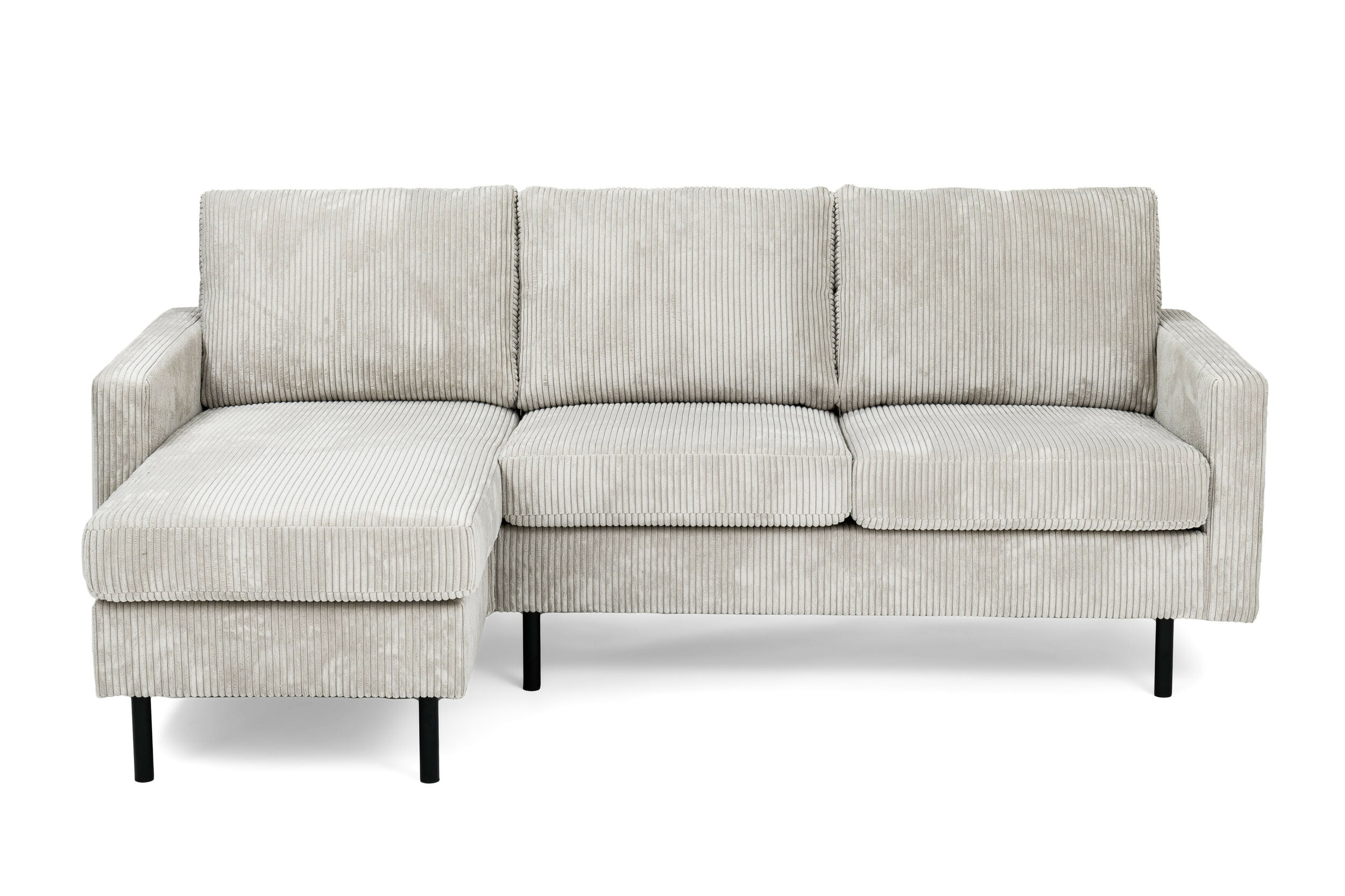 BASE 3-zits Loungebank 'Anne' Links/Rechts, Rib, kleur Naturel