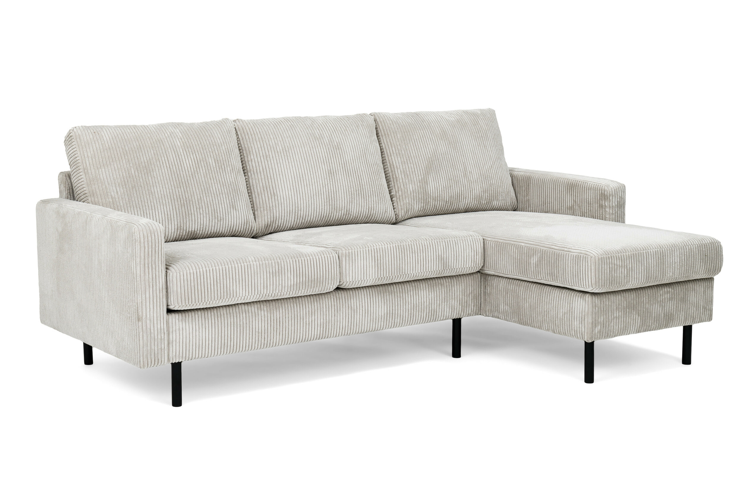 BASE 3-zits Loungebank 'Anne' Links/Rechts, Rib, kleur Naturel
