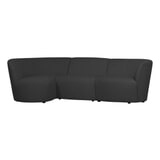 WOOOD 3-zits Loungebank 'Coco' Links, Bouclé, kleur Donkergrijs