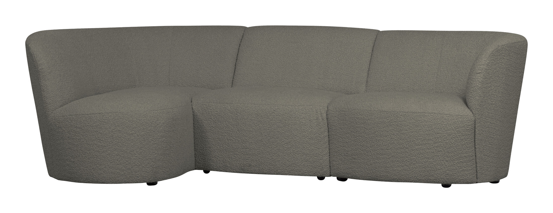 WOOOD 3-zits Loungebank 'Coco' Links, Bouclé, kleur Warm Groen