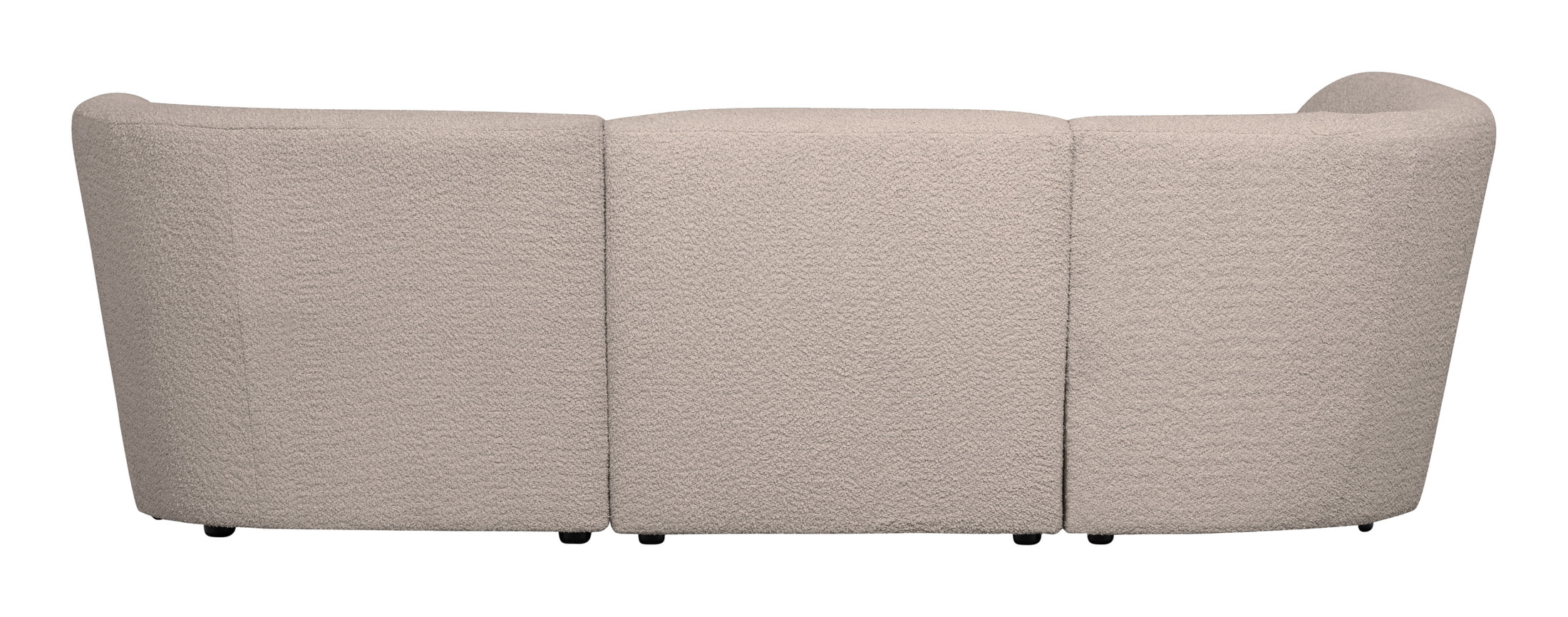 WOOOD 3-zits Loungebank 'Coco' Links, Bouclé, kleur Zand