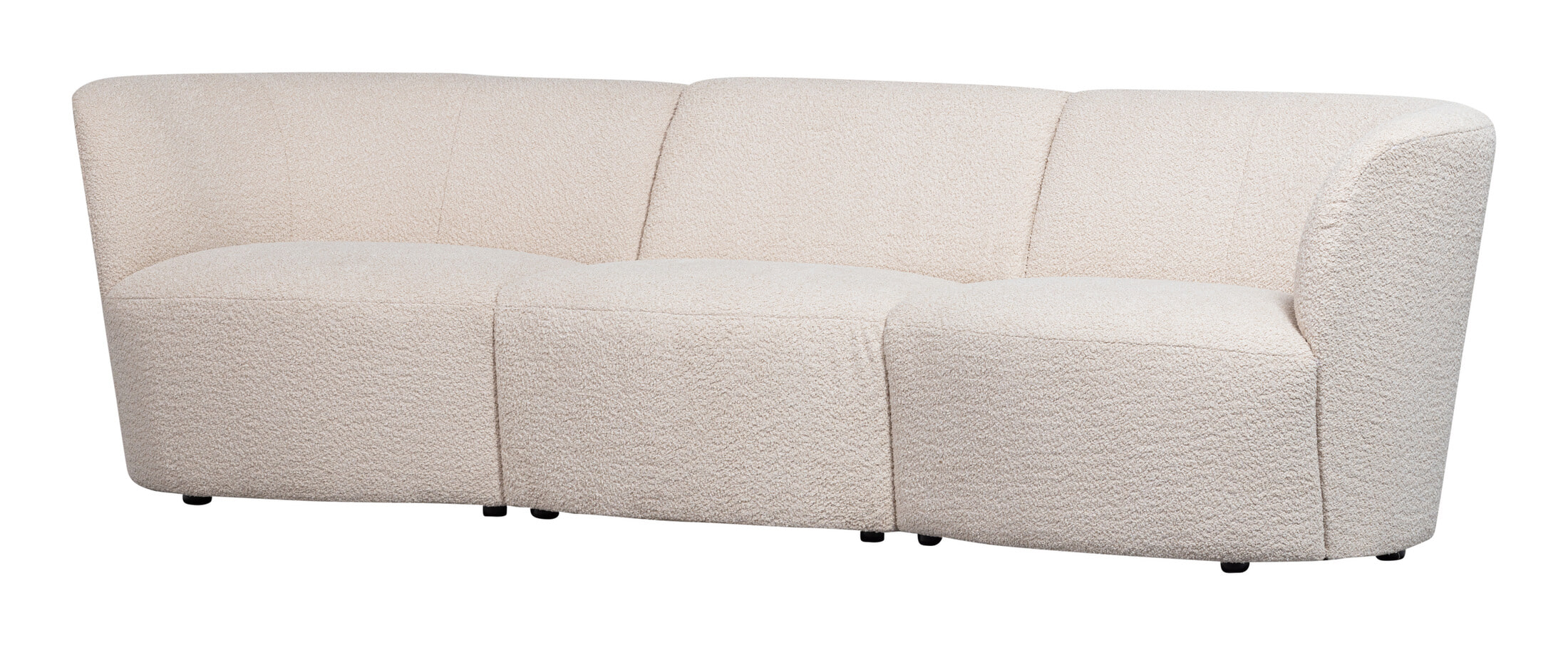 WOOOD 3-zits Bank 'Coco' Bouclé, kleur Crème