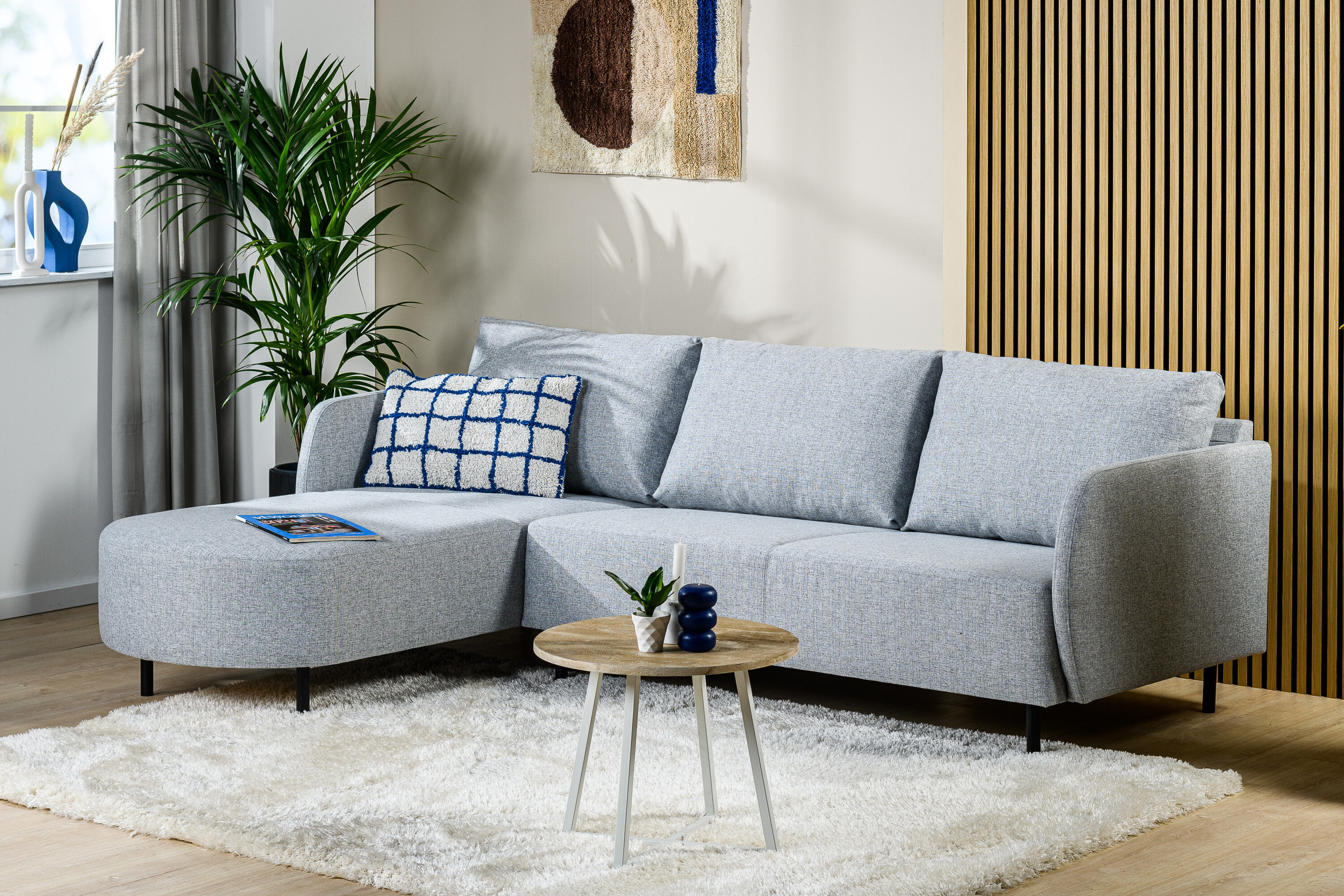 BASE 3-zits Loungebank 'Qui' Links/Rechts, 240cm, kleur Grijs