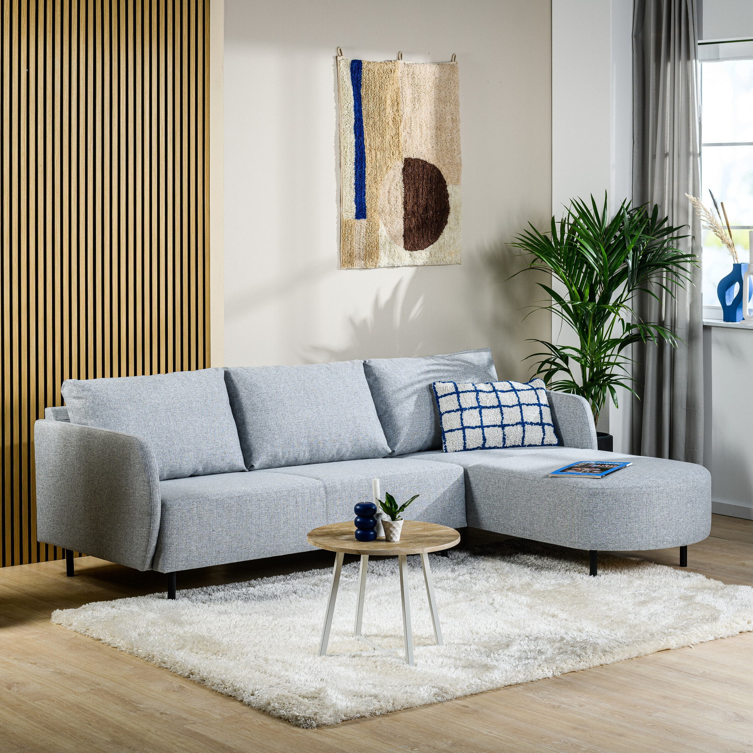 BASE 3-zits Loungebank 'Qui' Links/Rechts, 240cm, kleur Grijs