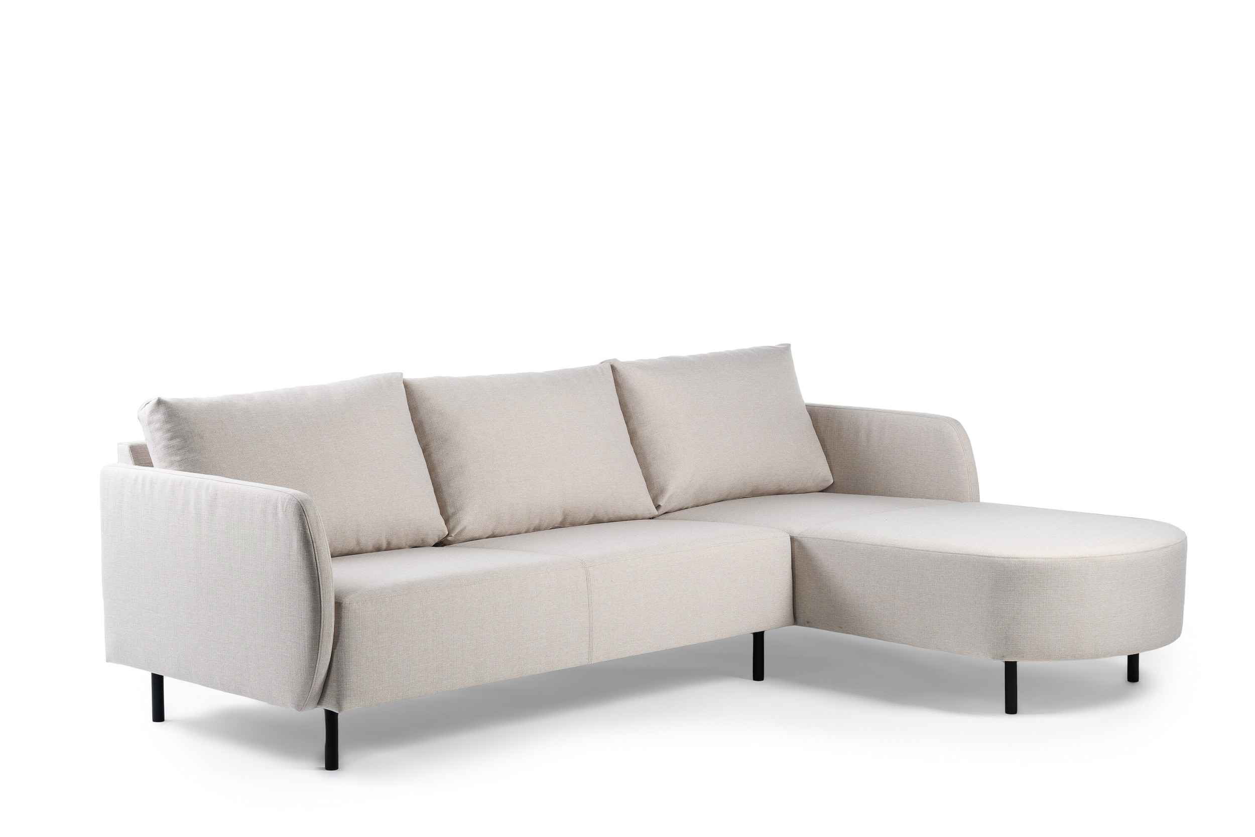 BASE 3-zits Loungebank 'Qui' Links/Rechts, 240cm, kleur Beige