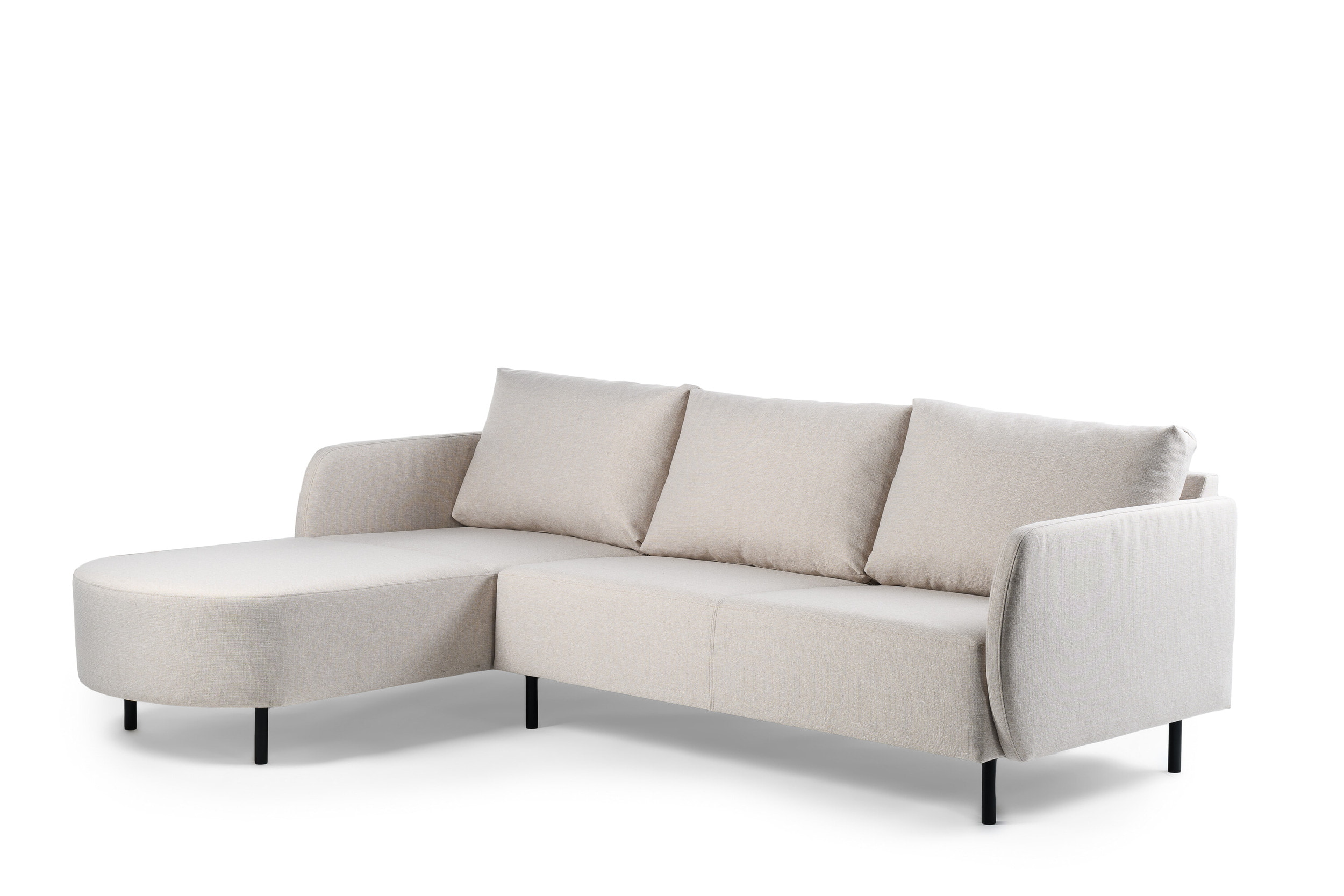 BASE 3-zits Loungebank 'Qui' Links/Rechts, 240cm, kleur Beige