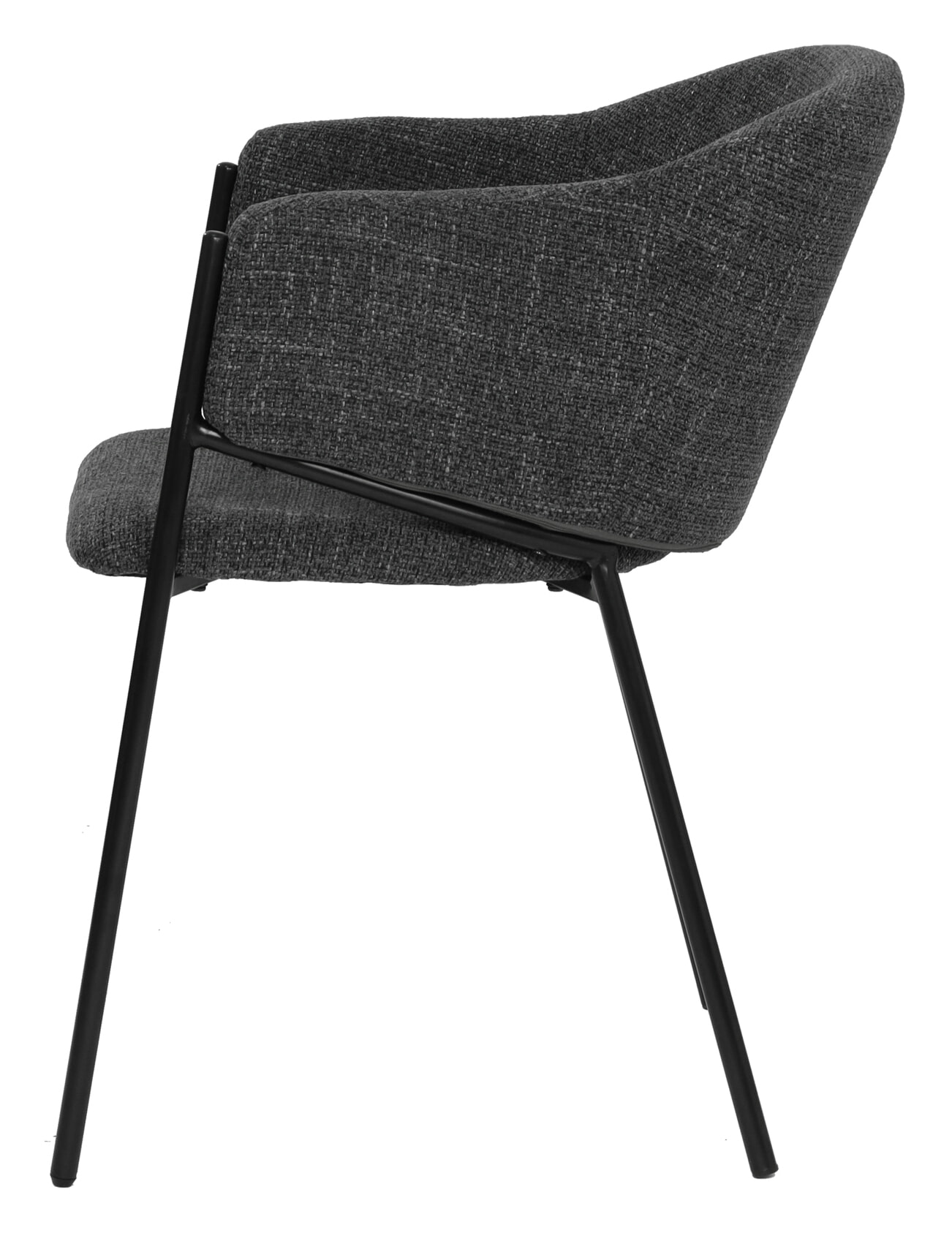 Artistiq Eetkamerstoel 'Lynise' Structuurstof, kleur Donkergrijs