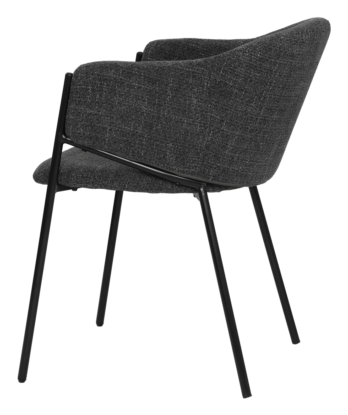 Artistiq Eetkamerstoel 'Lynise' Structuurstof, kleur Donkergrijs