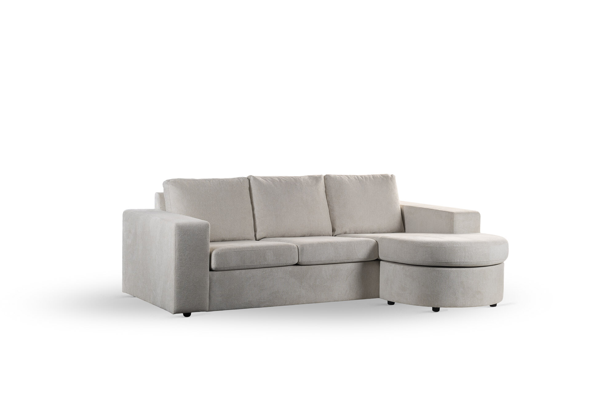 BASE 3-zits Loungebank 'Mats' Links/Rechts, Geweven, kleur Beige