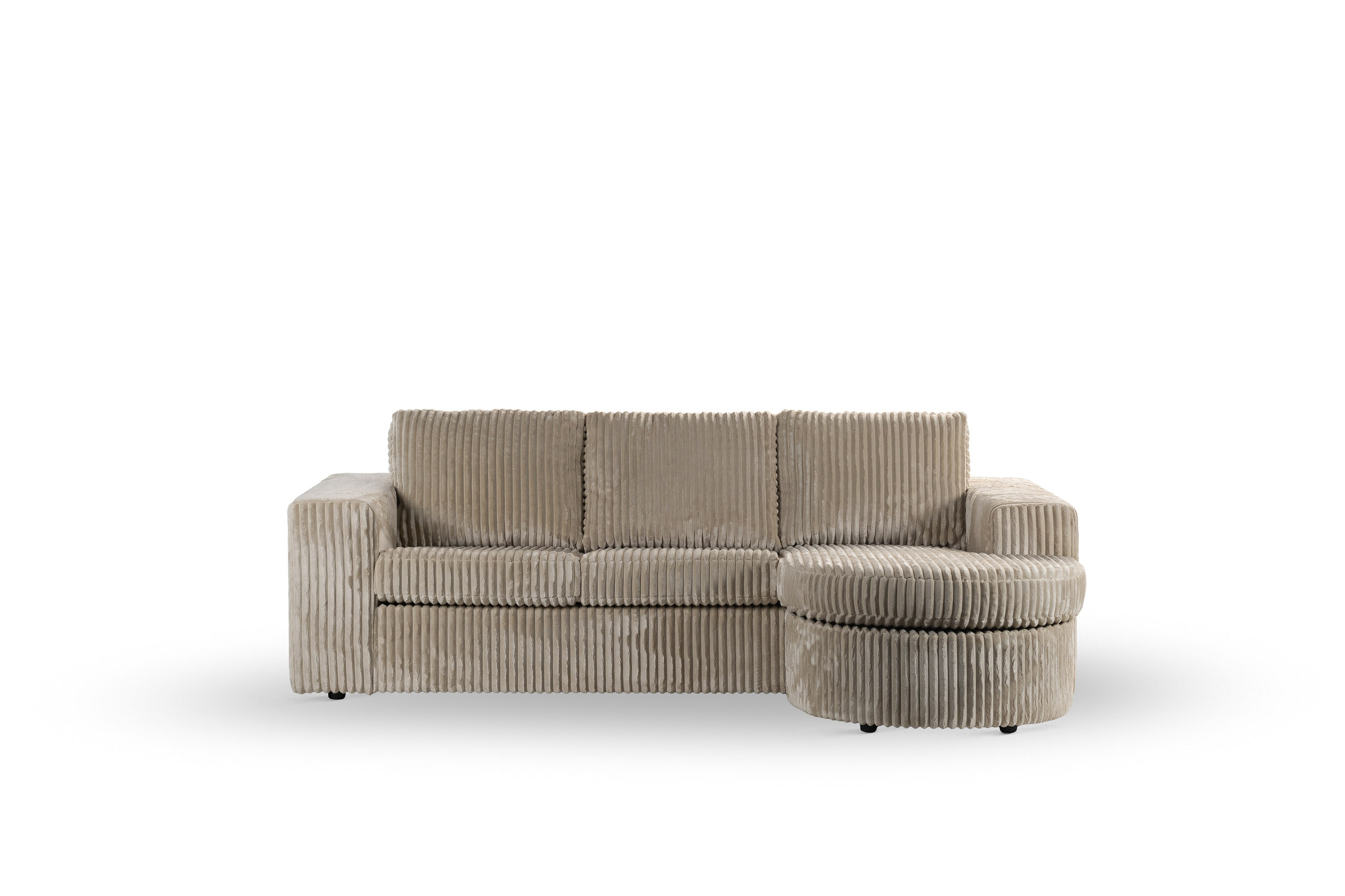 BASE 3-zits Loungebank 'Mats' Links/Rechts, Rib, kleur Beige
