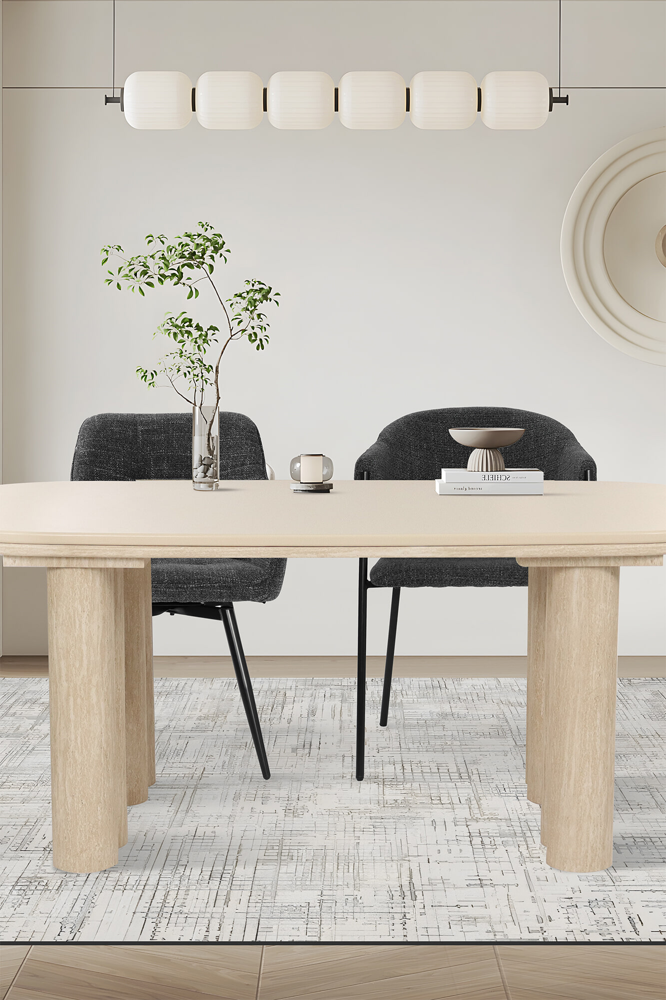 Artistiq Eetkamerstoel 'Lynise' Structuurstof, kleur Donkergrijs