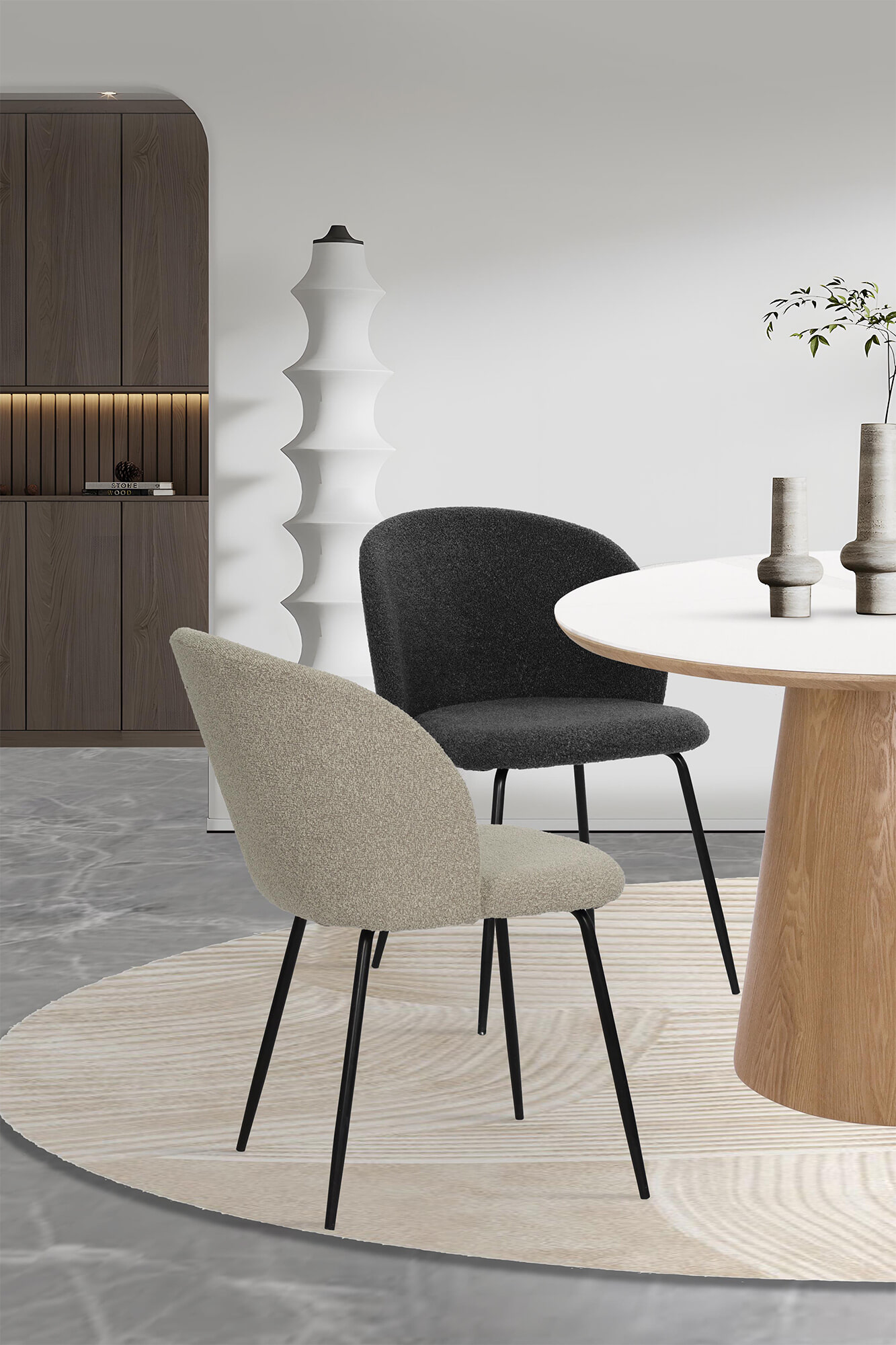 Artistiq Eetkamerstoel 'Keona' Structuurstof, kleur Taupe