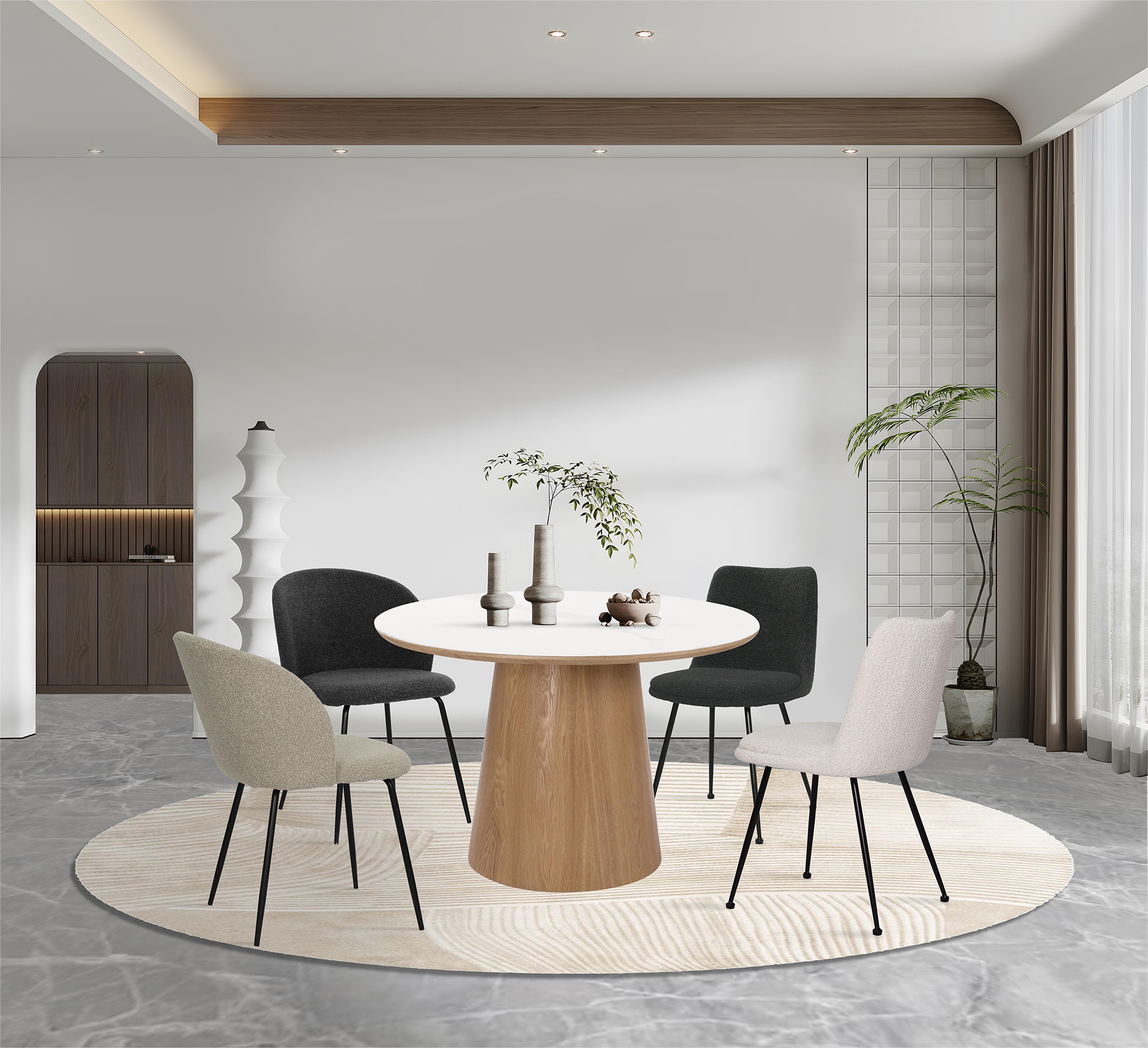Artistiq Eetkamerstoel 'Keona' Structuurstof, kleur Zwart