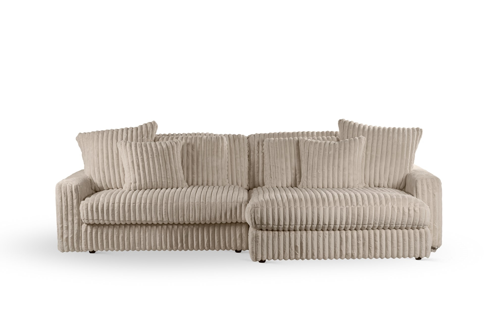 BASE 3-zits Loungebank 'Leesa' Links/Rechts, Rib, kleur Beige