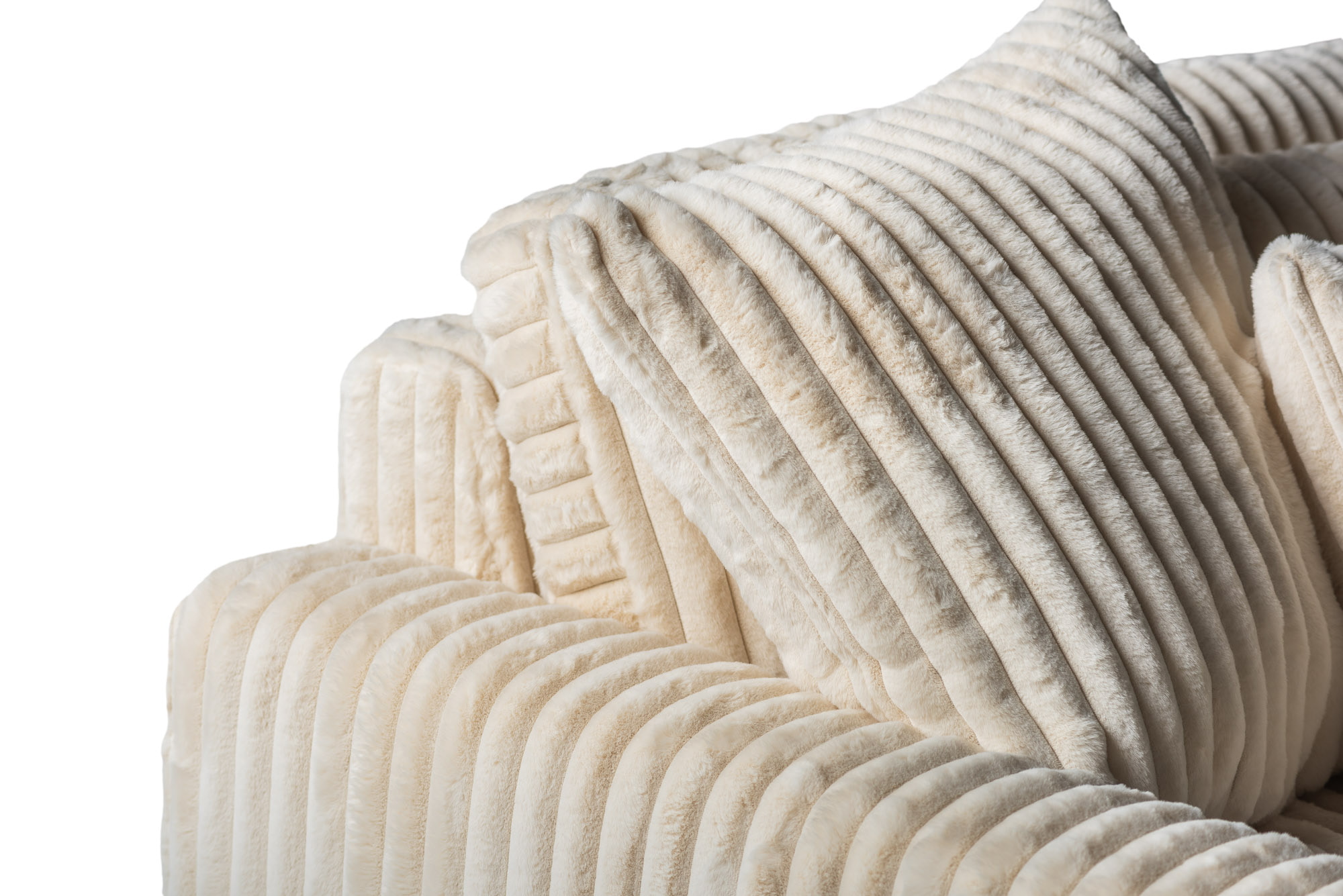 BASE 3-zits Loungebank 'Leesa' Links/Rechts, Rib, kleur Beige