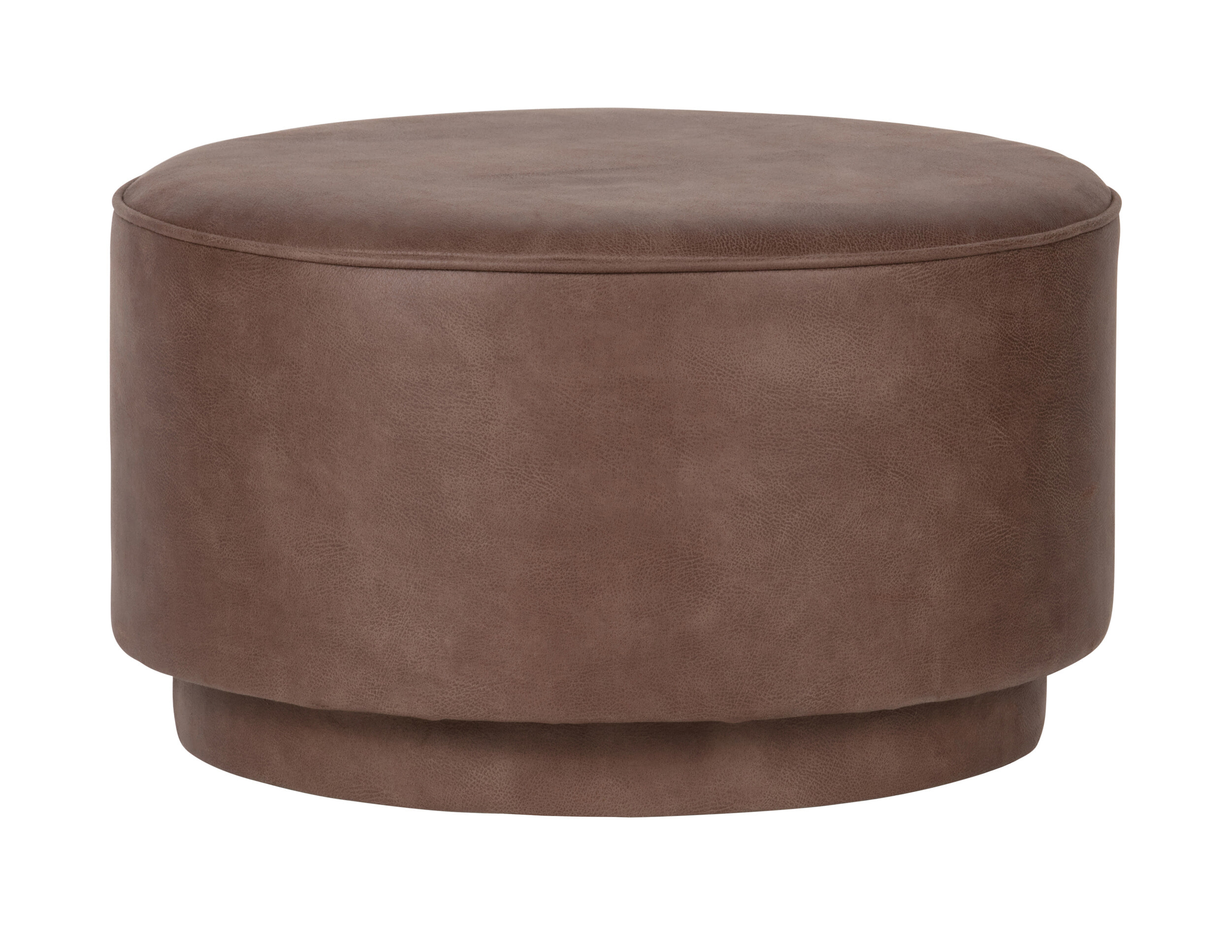 vtwonen Ronde Poef 'Coffee' Eco-leer 60cm