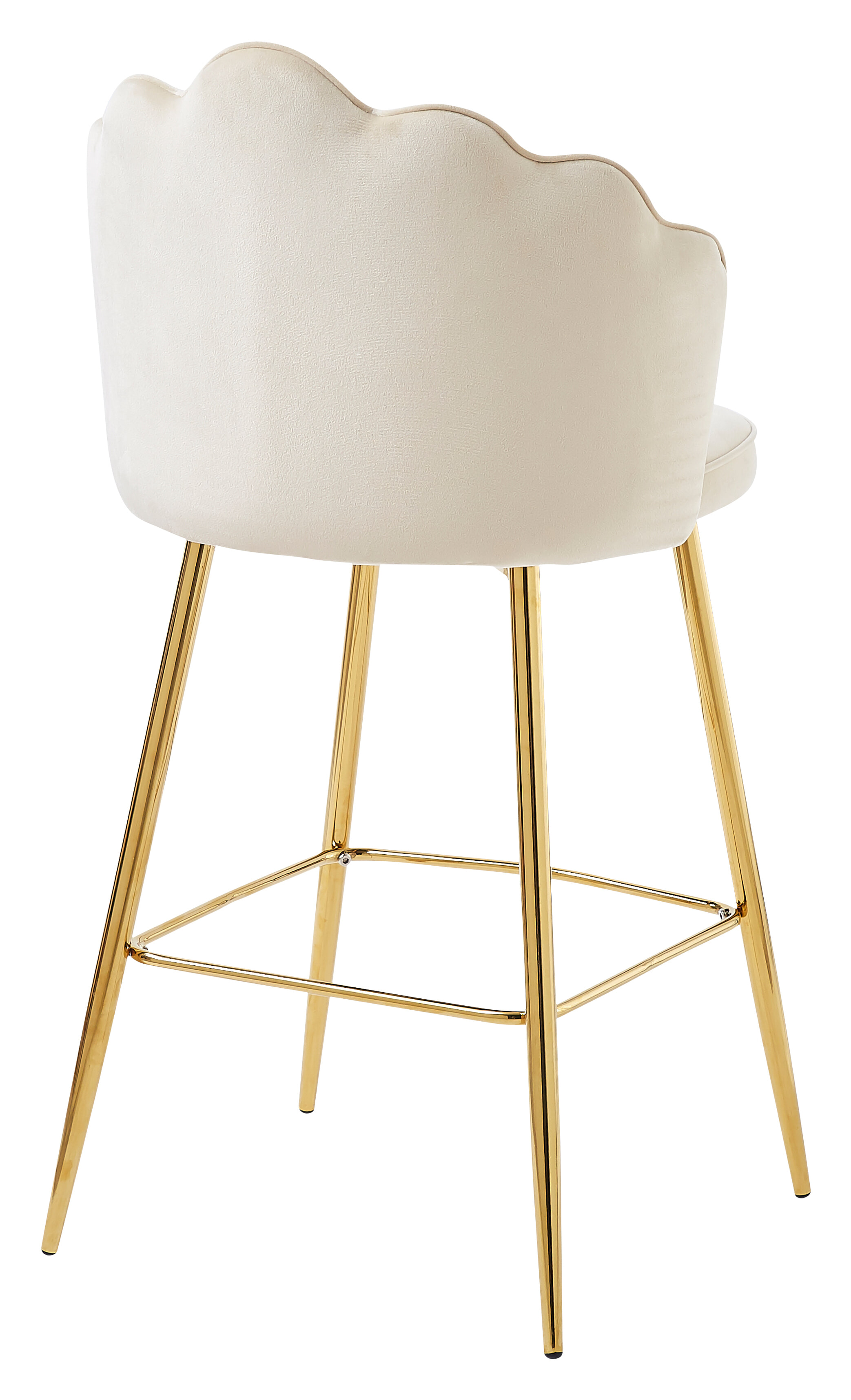 Artistiq Barkruk 'Alexander' Velvet, kleur beige (zithoogte 68cm)