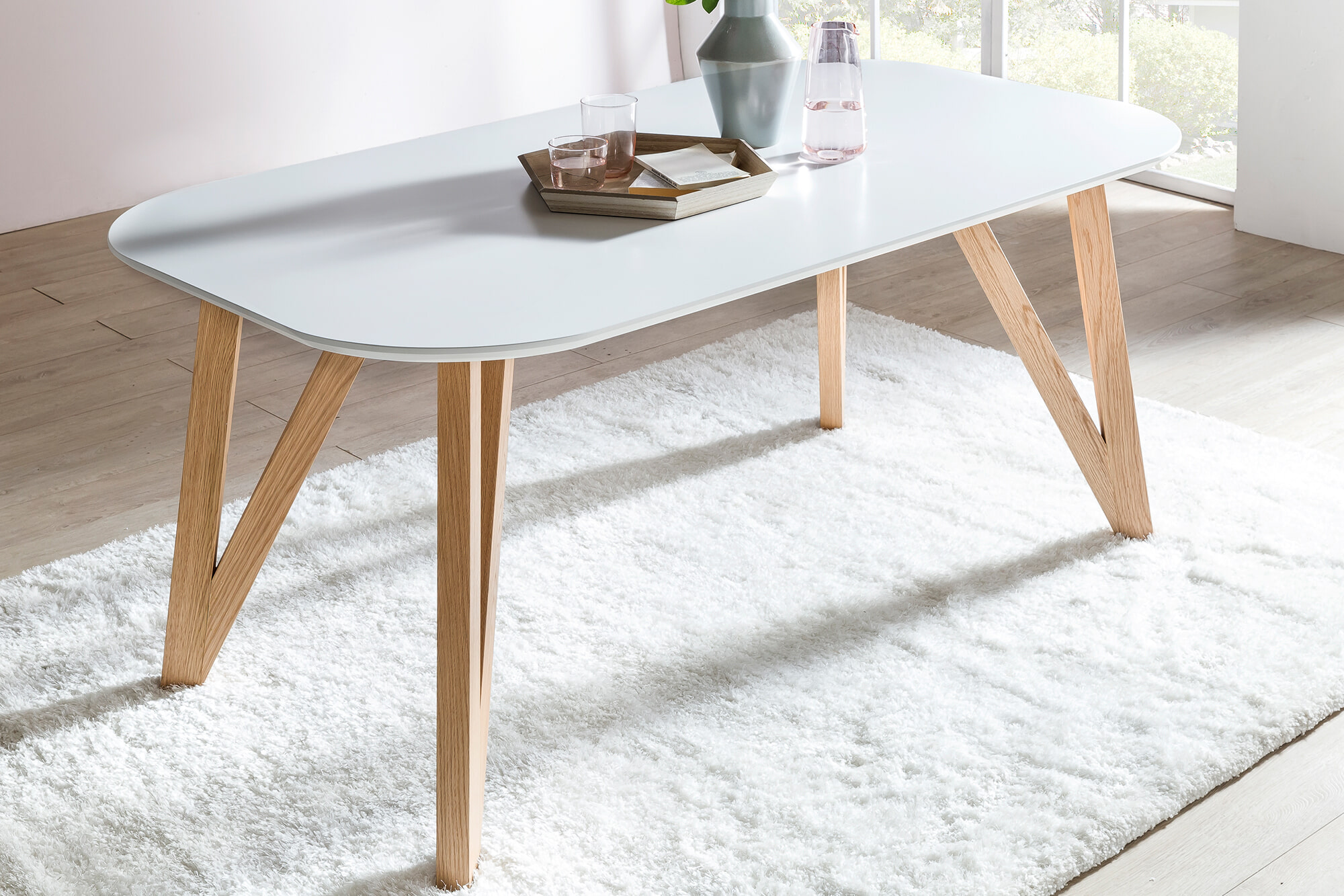 Artistiq Eettafel 'Ravi' 200 x 90cm, kleur Wit