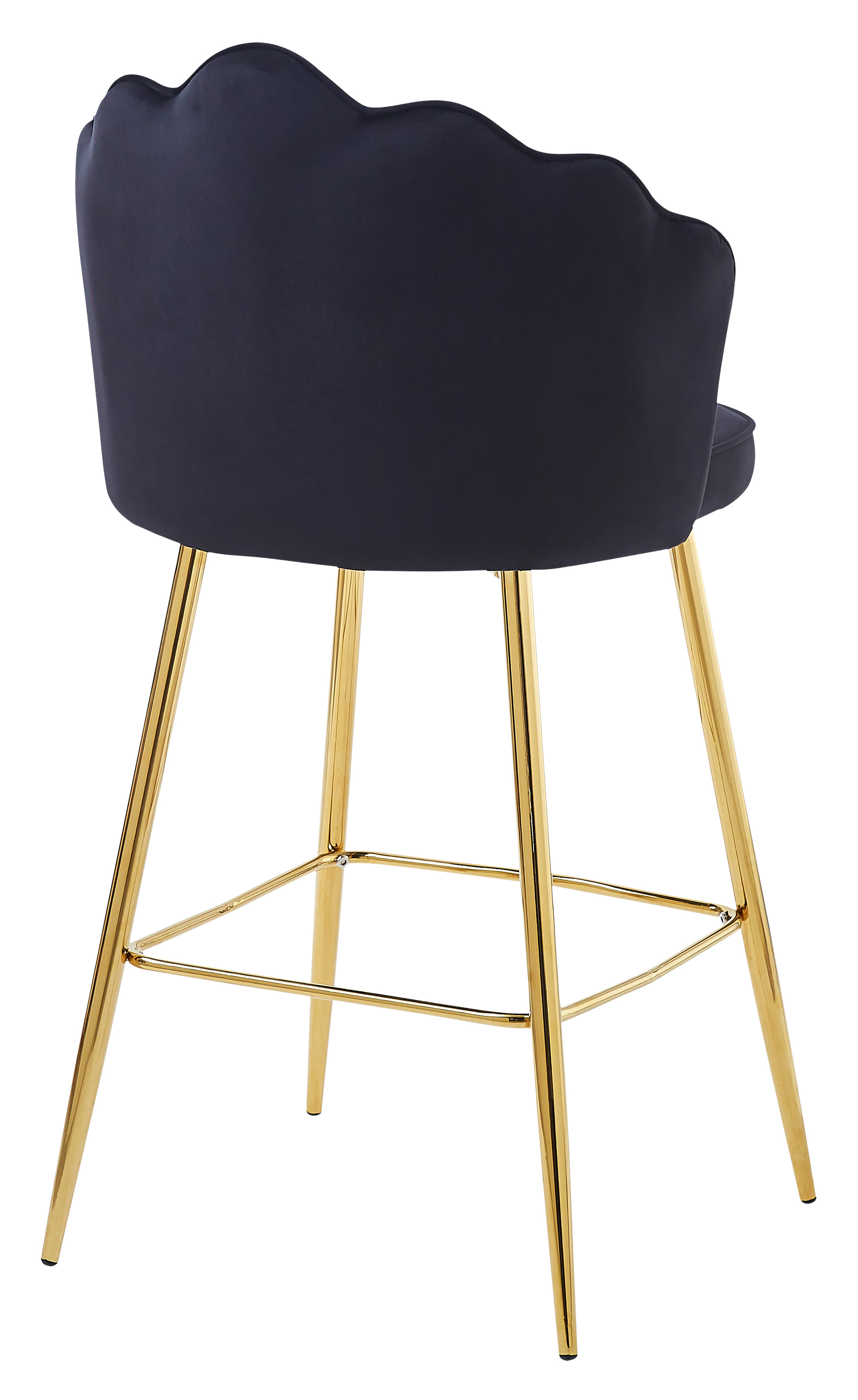 Artistiq Barkruk 'Alexander' Velvet, kleur zwart (zithoogte 68cm)