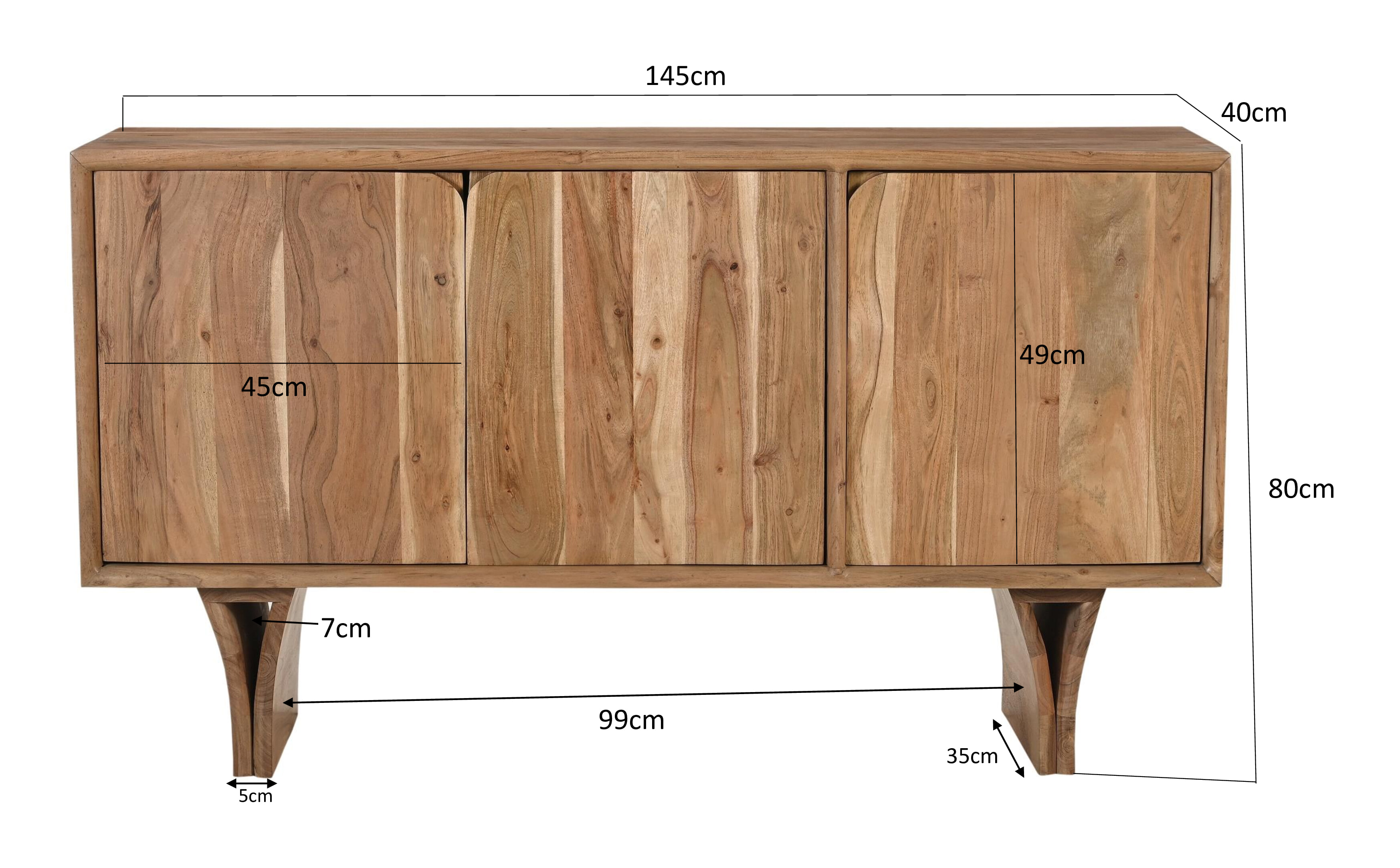 Artistiq Dressoir 'Sequia' Acaciahout, 145cm