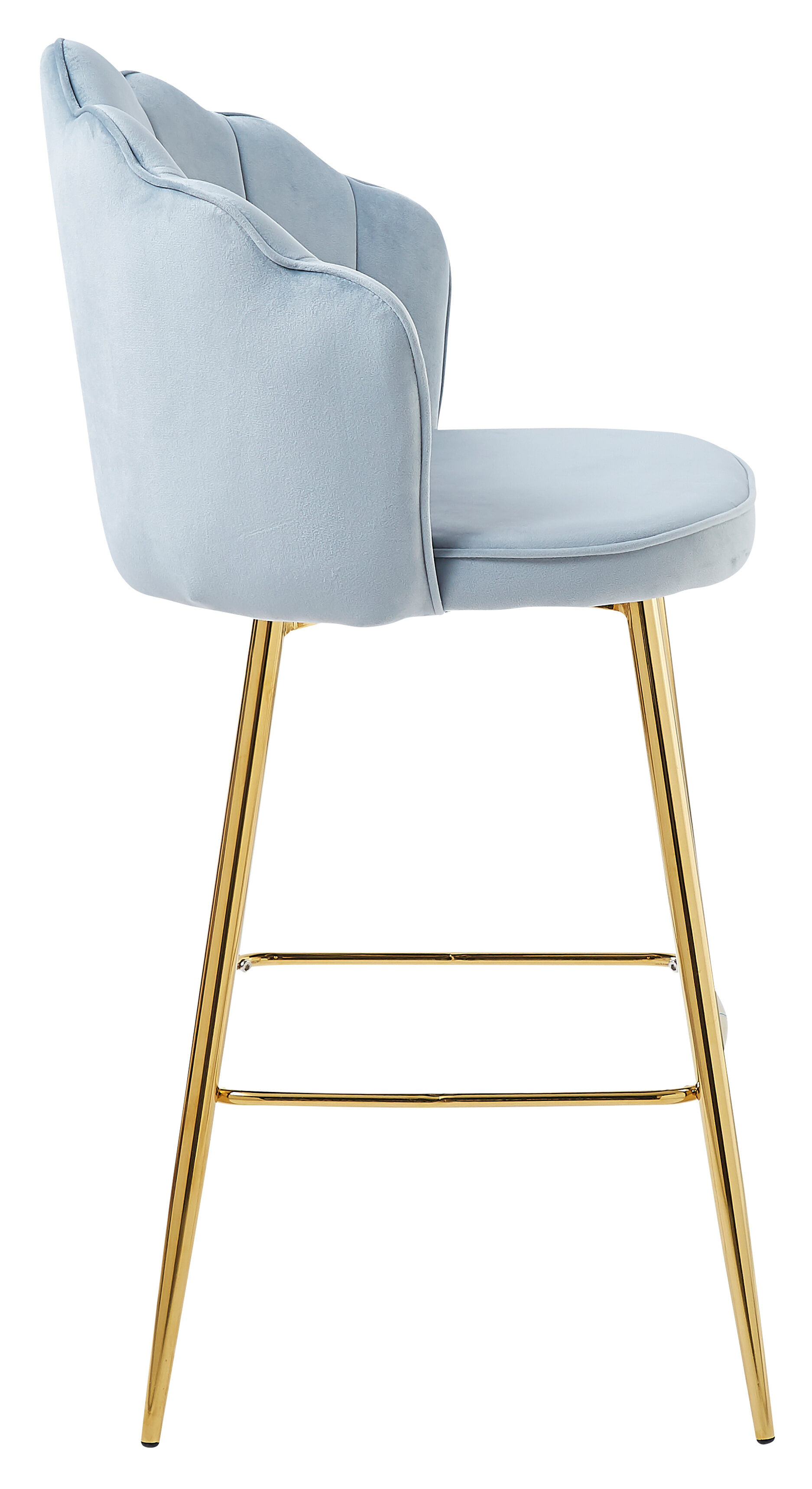Artistiq Barkruk 'Alexander' Velvet, kleur lichtgrijs (zithoogte 68cm)