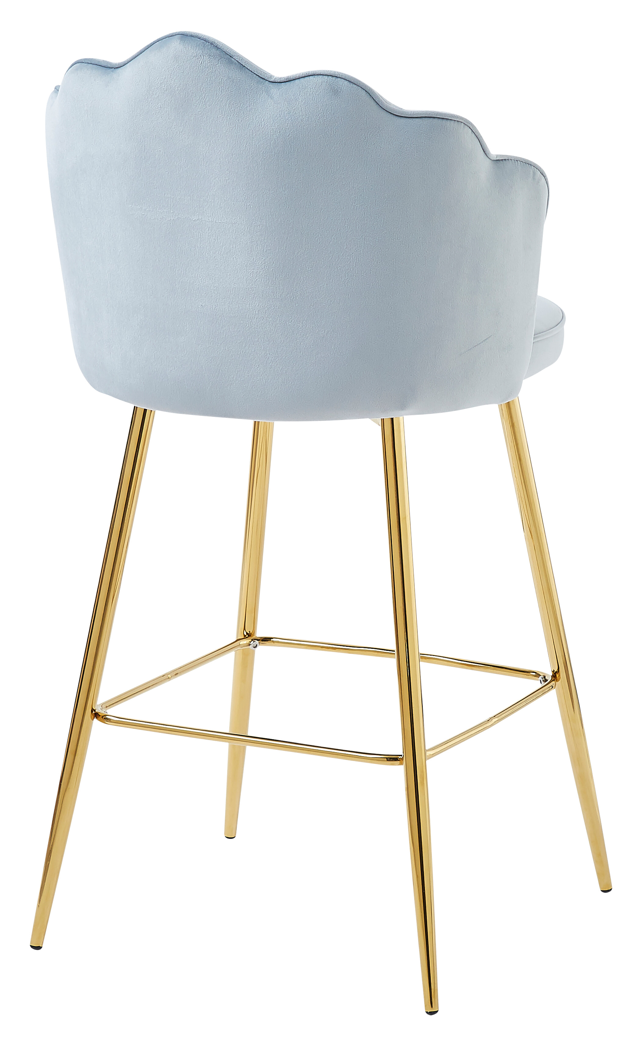 Artistiq Barkruk 'Alexander' Velvet, kleur lichtgrijs (zithoogte 68cm)