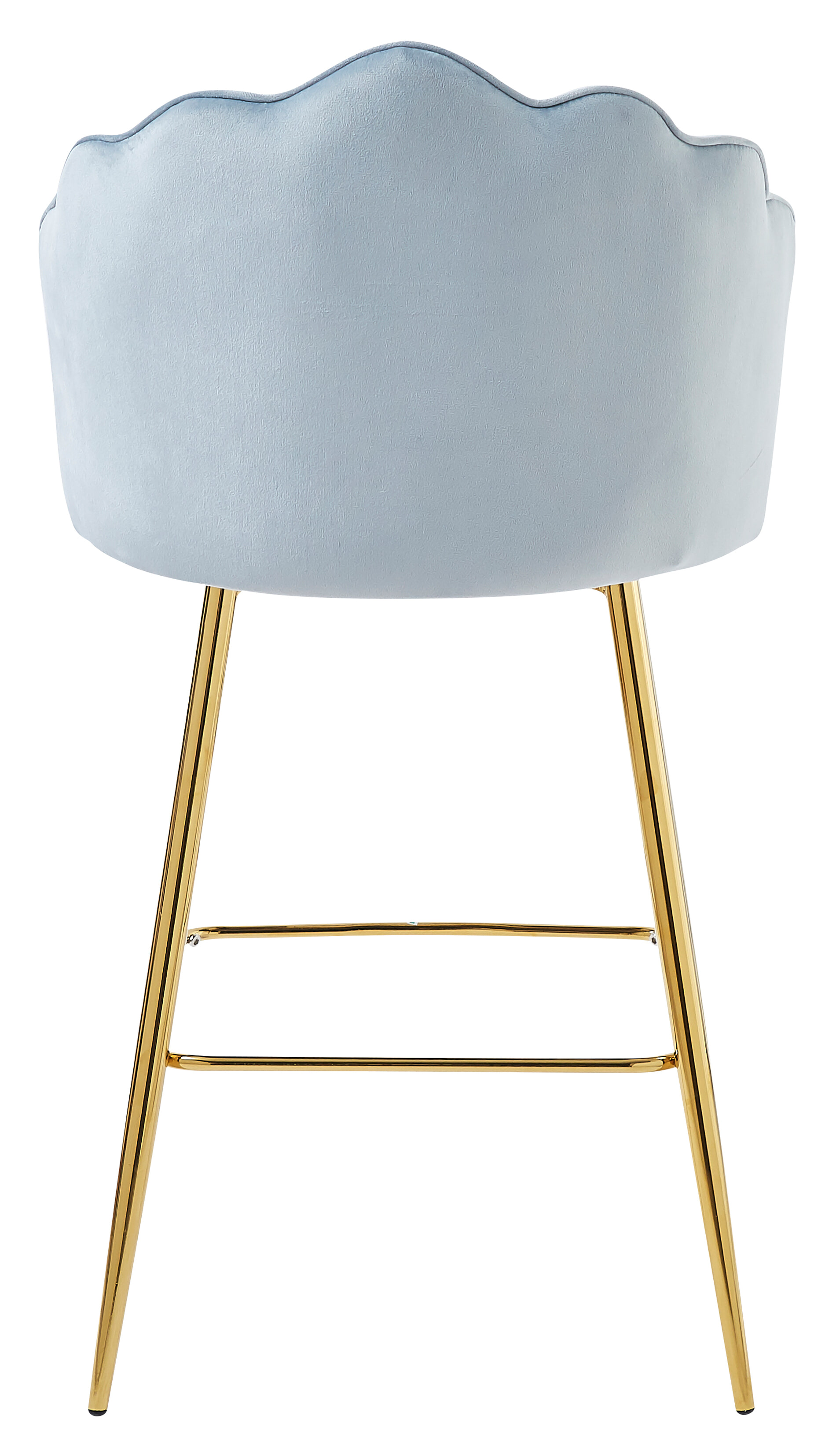 Artistiq Barkruk 'Alexander' Velvet, kleur lichtgrijs (zithoogte 68cm)