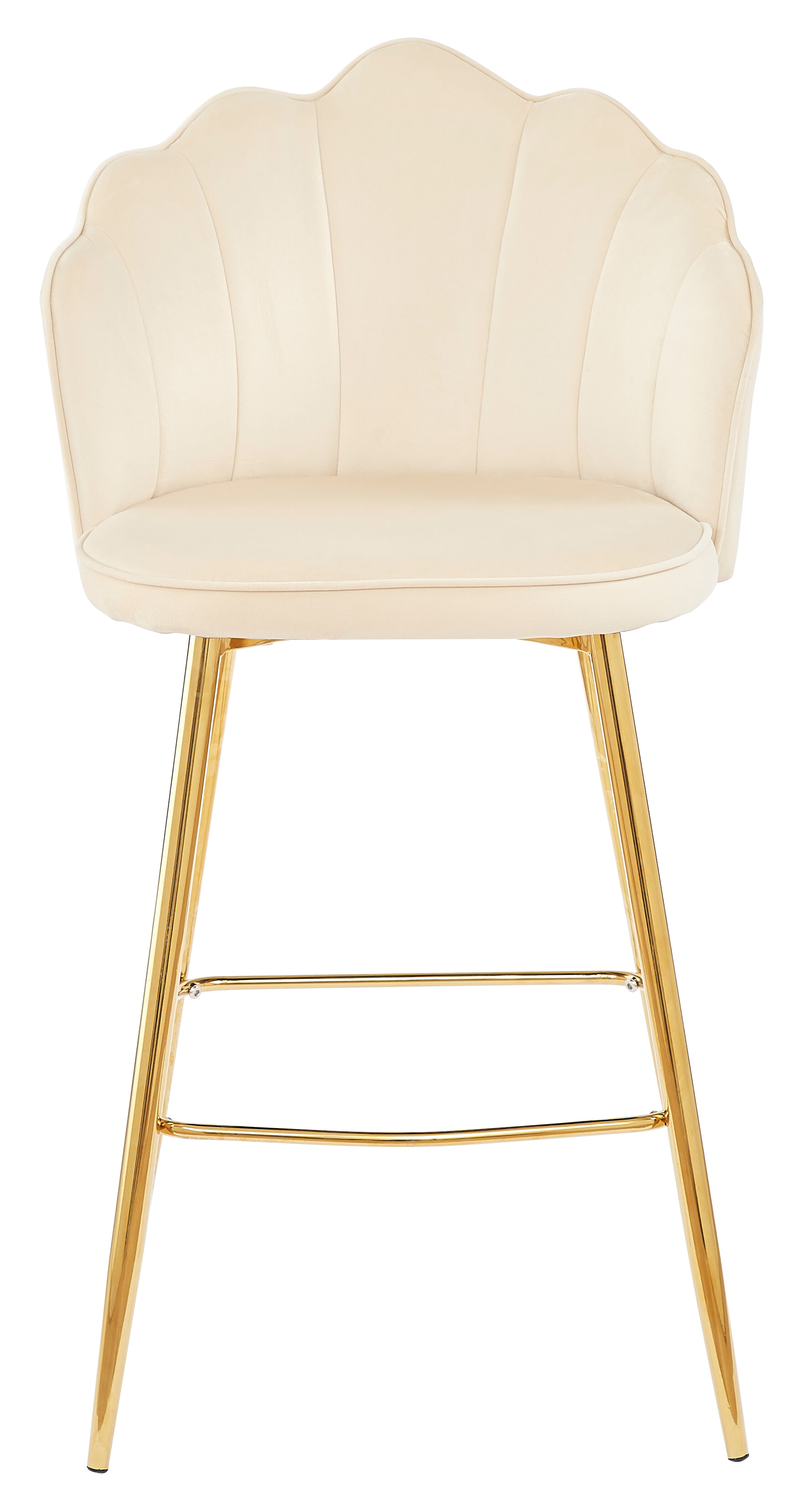 Artistiq Barkruk 'Alexander' Velvet, kleur beige (zithoogte 68cm)