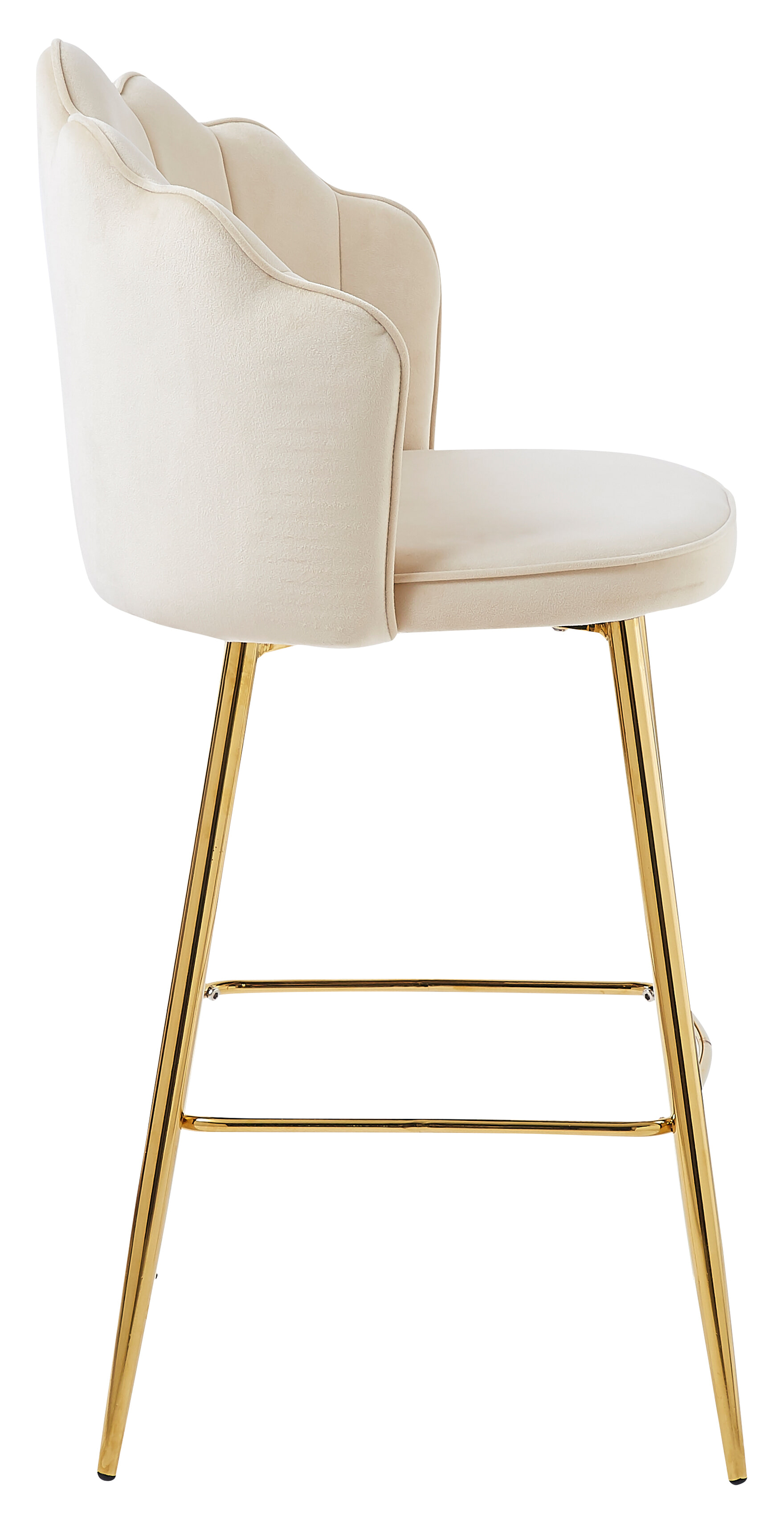 Artistiq Barkruk 'Alexander' Velvet, kleur beige (zithoogte 68cm)