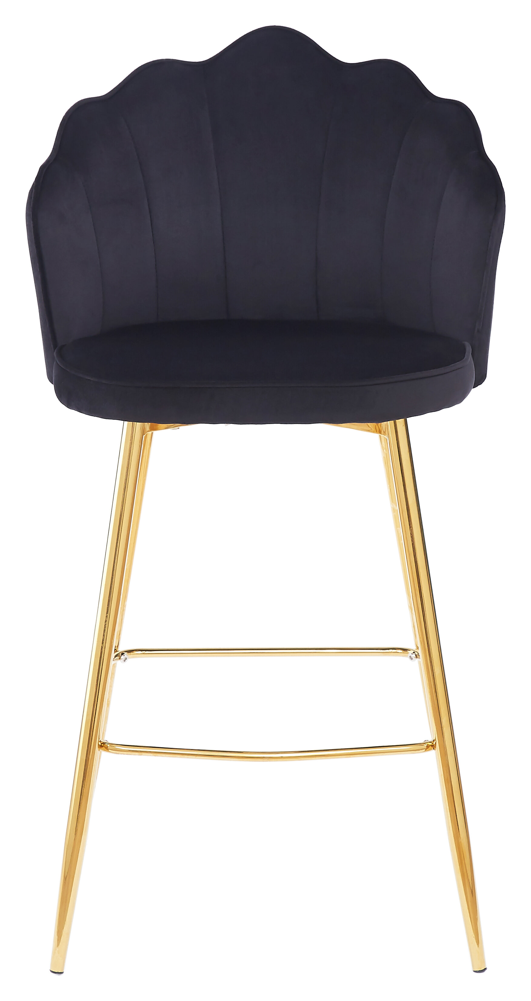 Artistiq Barkruk 'Alexander' Velvet, kleur zwart (zithoogte 68cm)