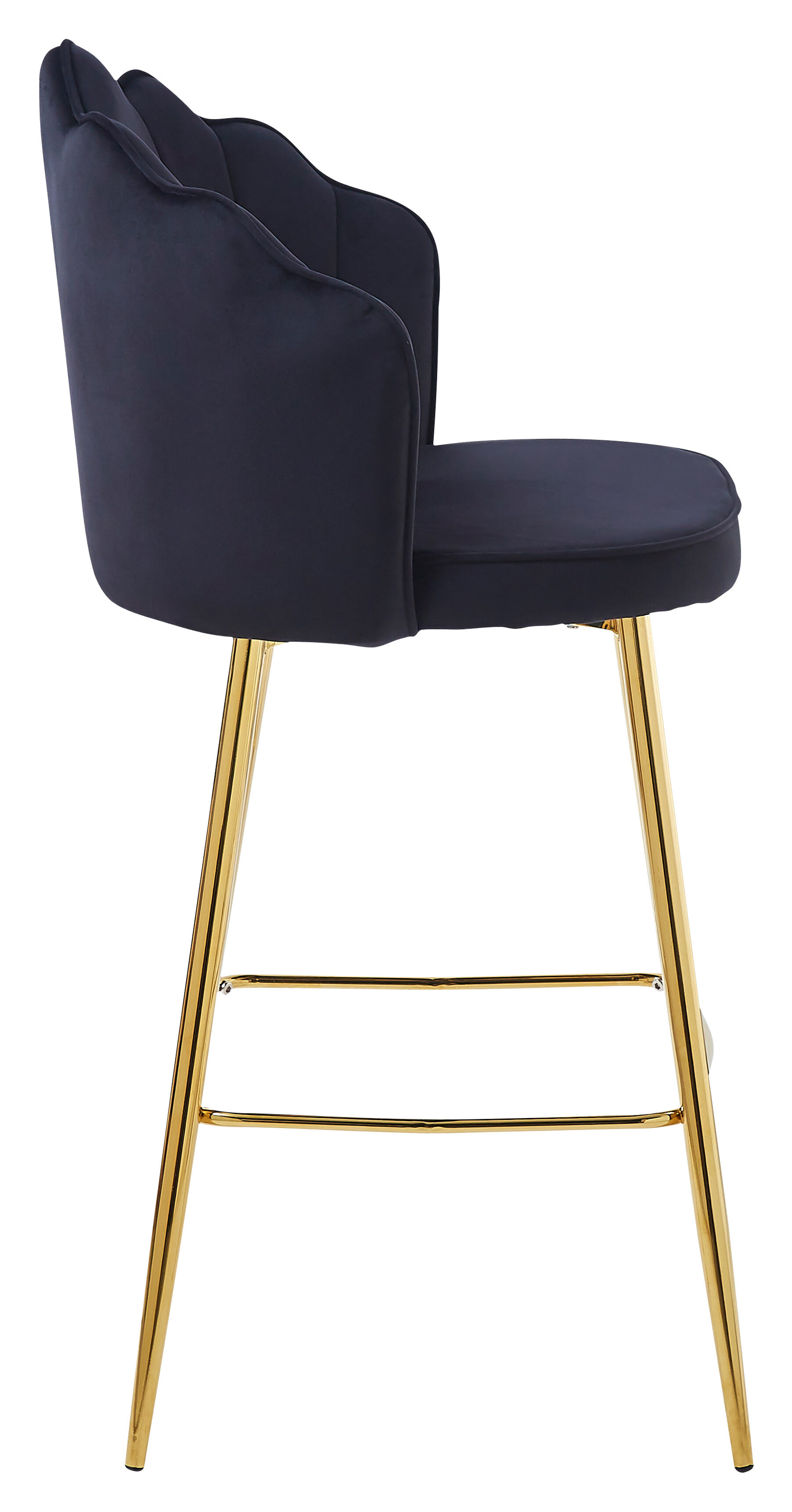 Artistiq Barkruk 'Alexander' Velvet, kleur zwart (zithoogte 68cm)
