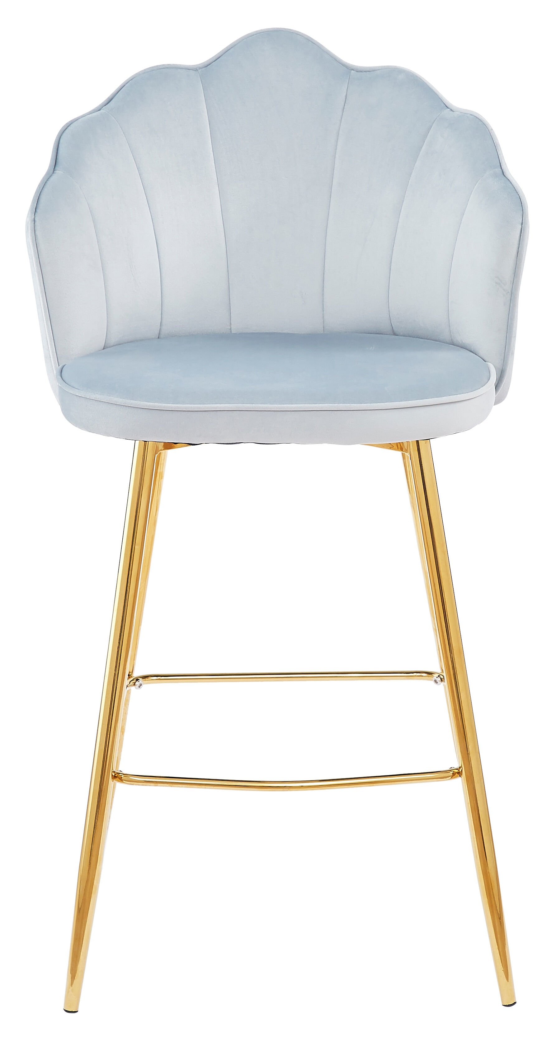 Artistiq Barkruk 'Alexander' Velvet, kleur lichtgrijs (zithoogte 68cm)