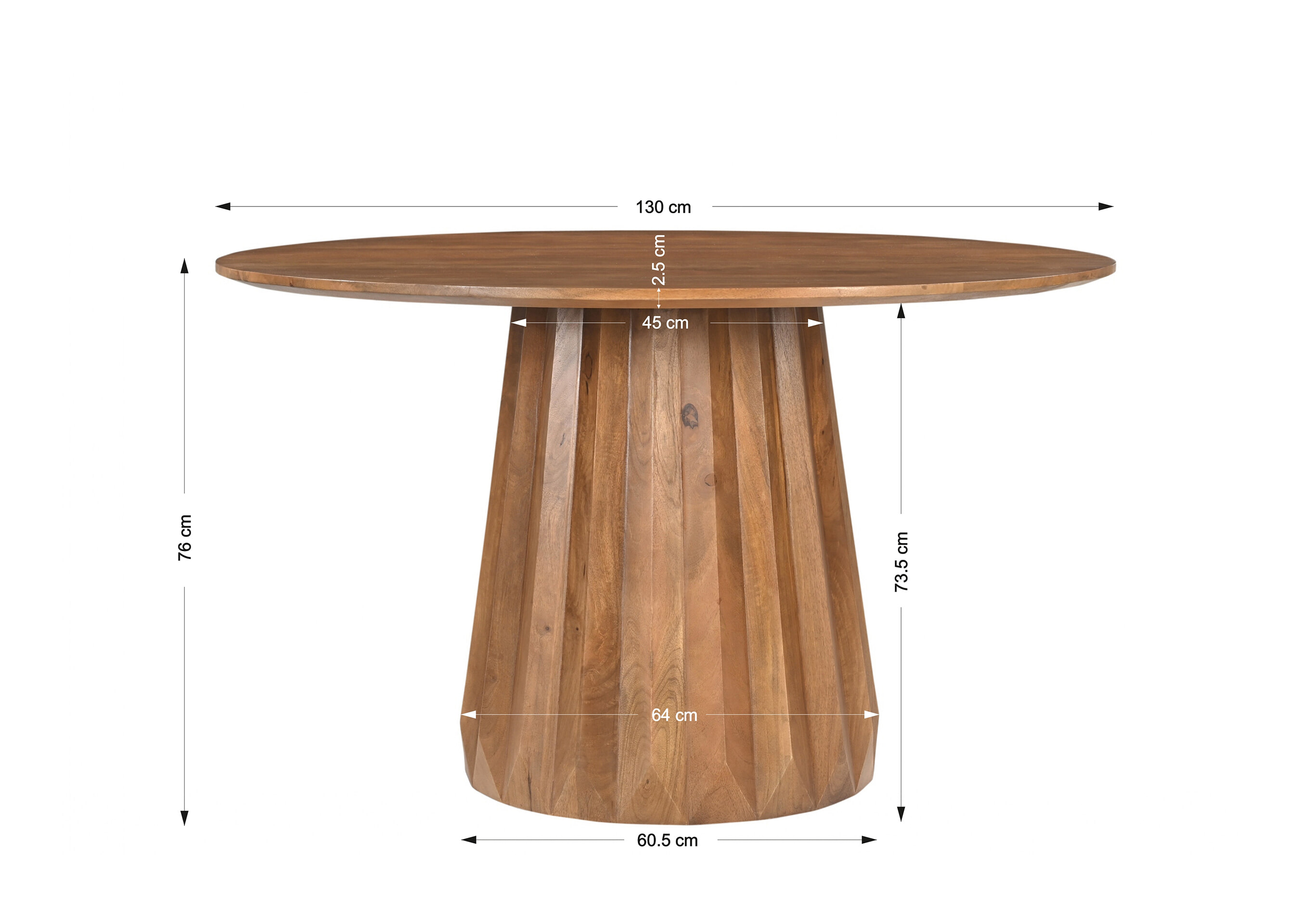 Artistiq Ronde Eettafel 'Aneisha' Mangohout , 130cm