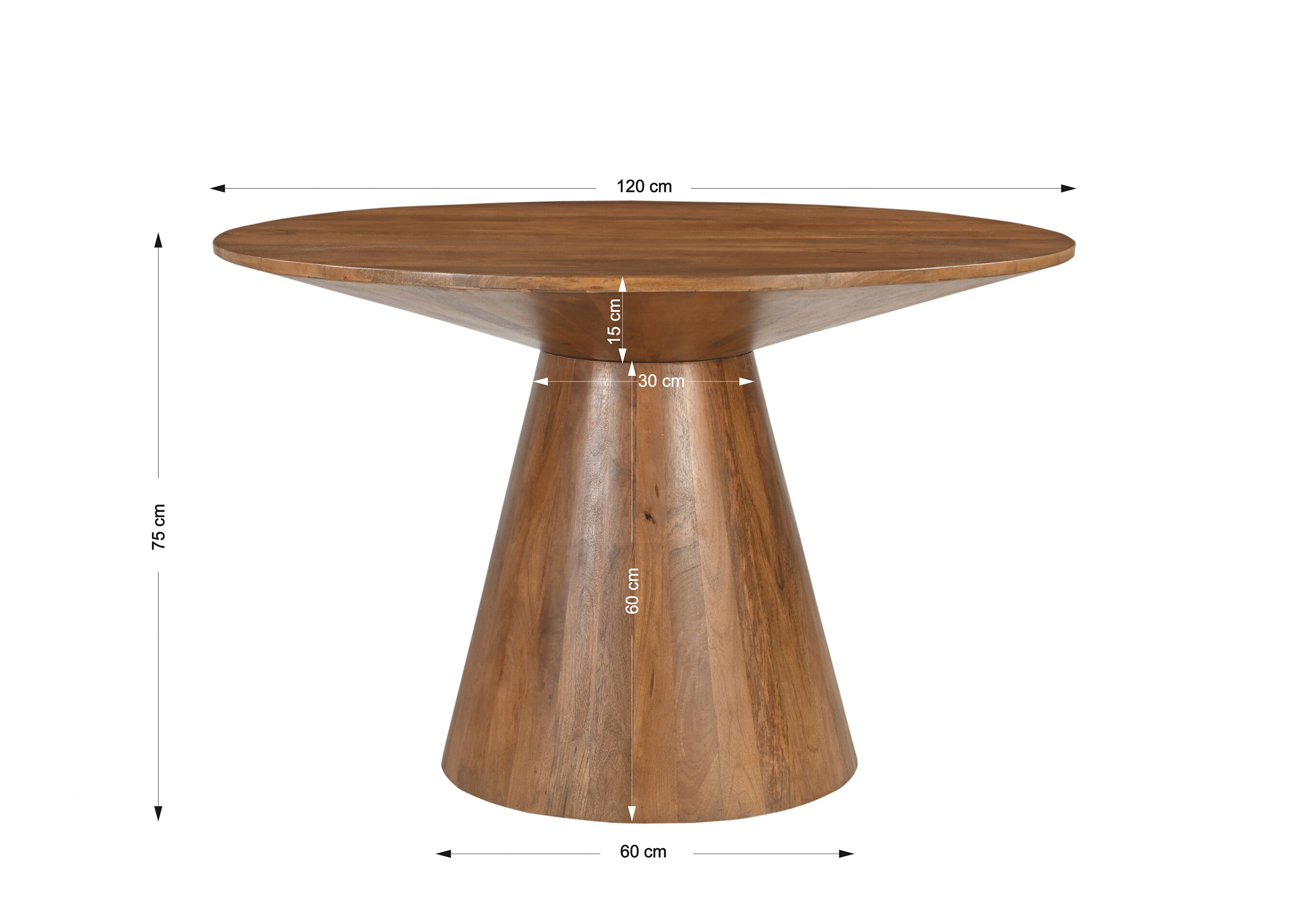 Artistiq Ronde Eettafel 'Elicia' Mangohout, 120cm