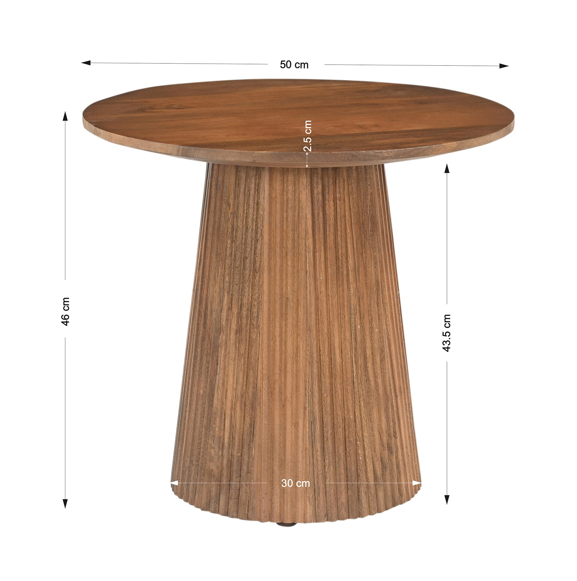 Artistiq Ronde Bijzettafel 'Dyann' Mangohout, 50cm