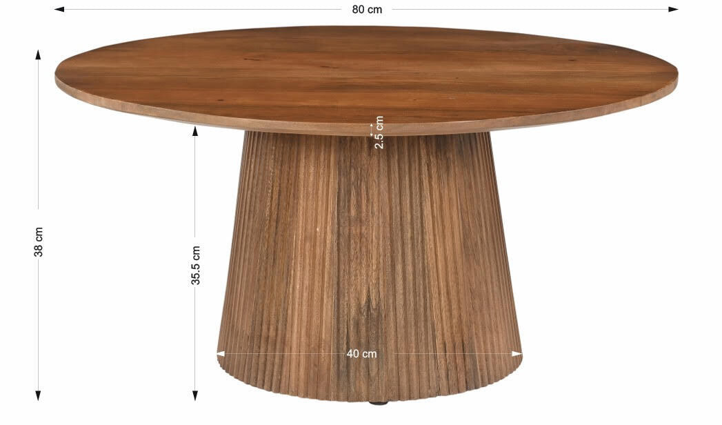 Artistiq Ronde Salontafel 'Dyann' Mangohout, 80cm
