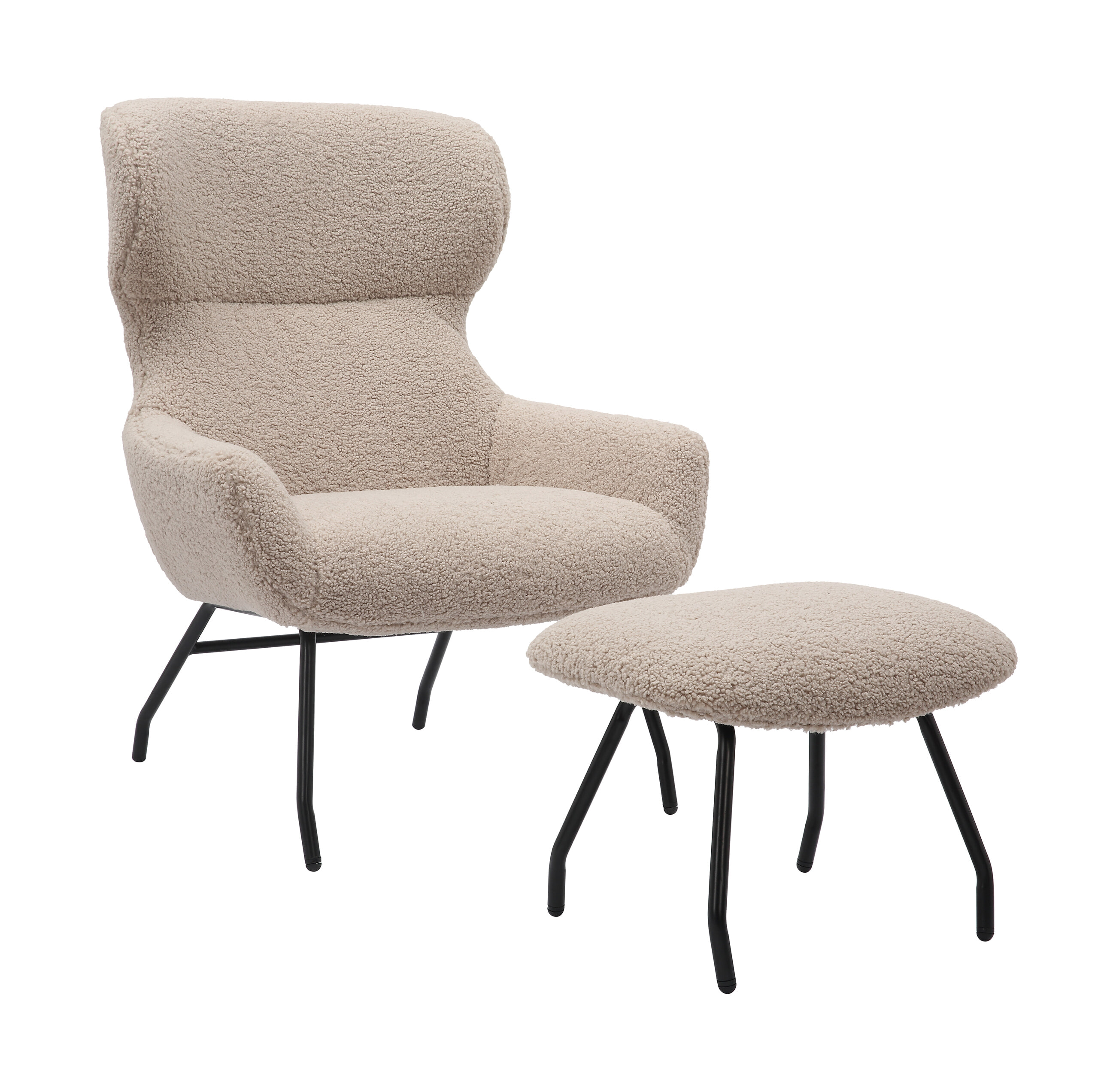 Artistiq Fauteuil 'Ashten' Met hocker, Teddy