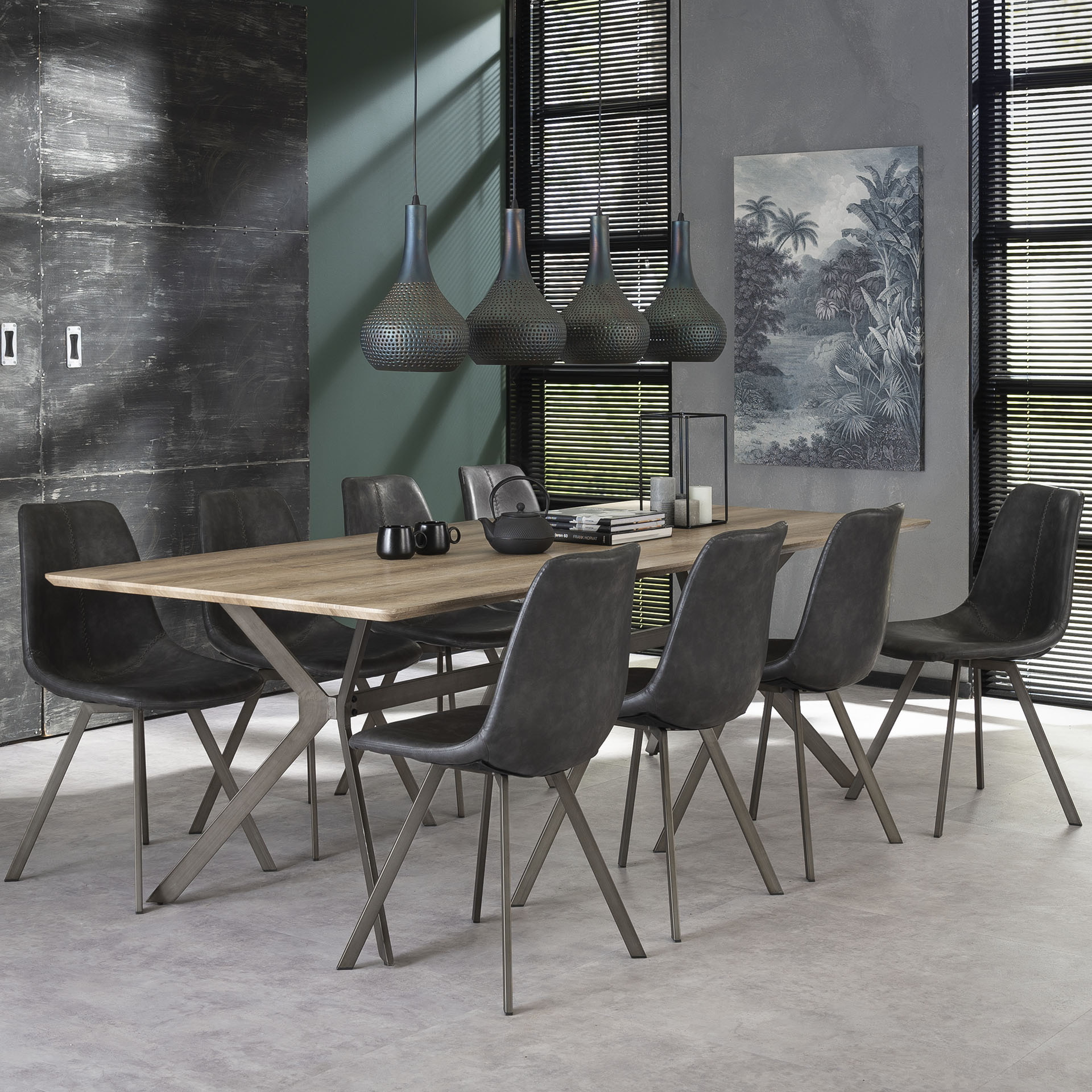 Eetkamerstoel 'Celia' PU, kleur Zwart