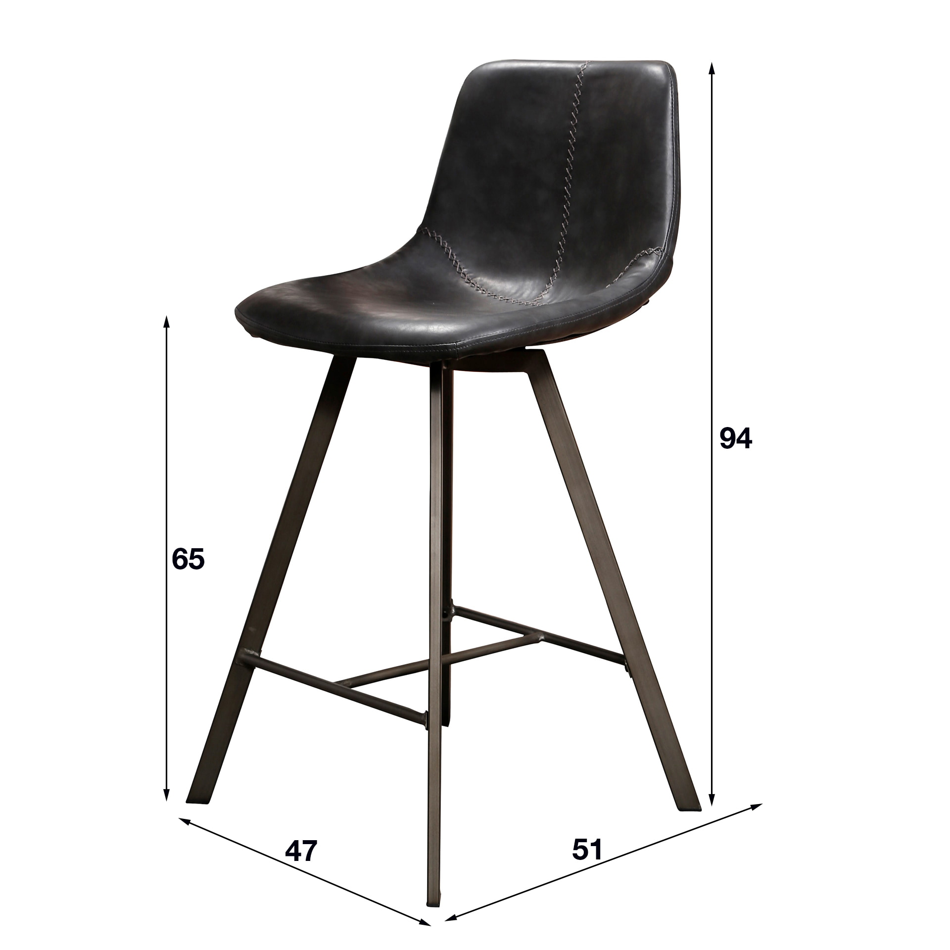 Barstoel 'Celia' (zithoogte 66cm), kleur Cognac