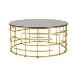 Artistiq Salontafel 'Marico' 90cm, kleur goud / donker glas